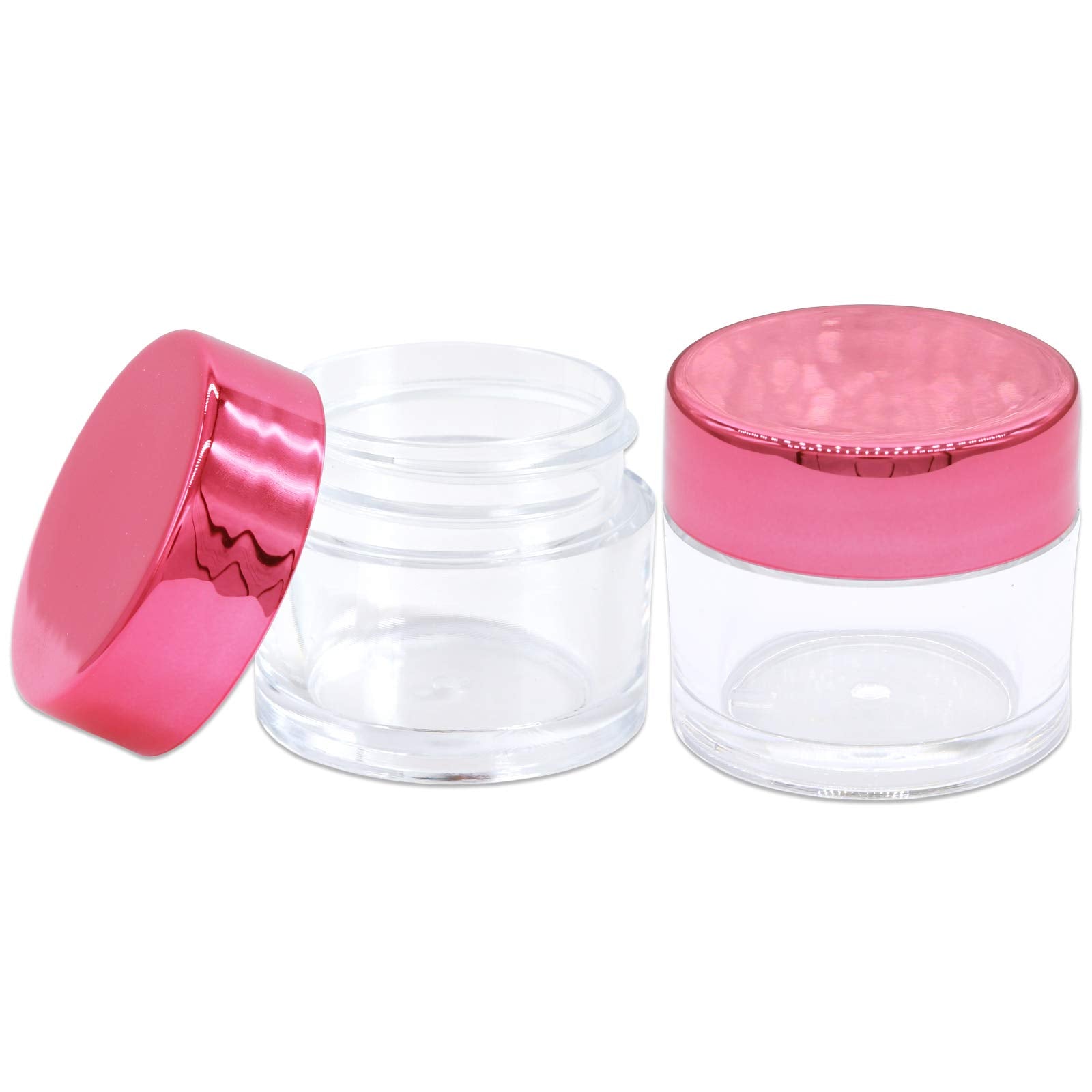 Beauticom 7G/7Ml (0.23 Fl Oz) Thick Double Wall Leak-Proof Round Clear Plastic Jars With Flat Top Lids For Creams, Lotions, Make