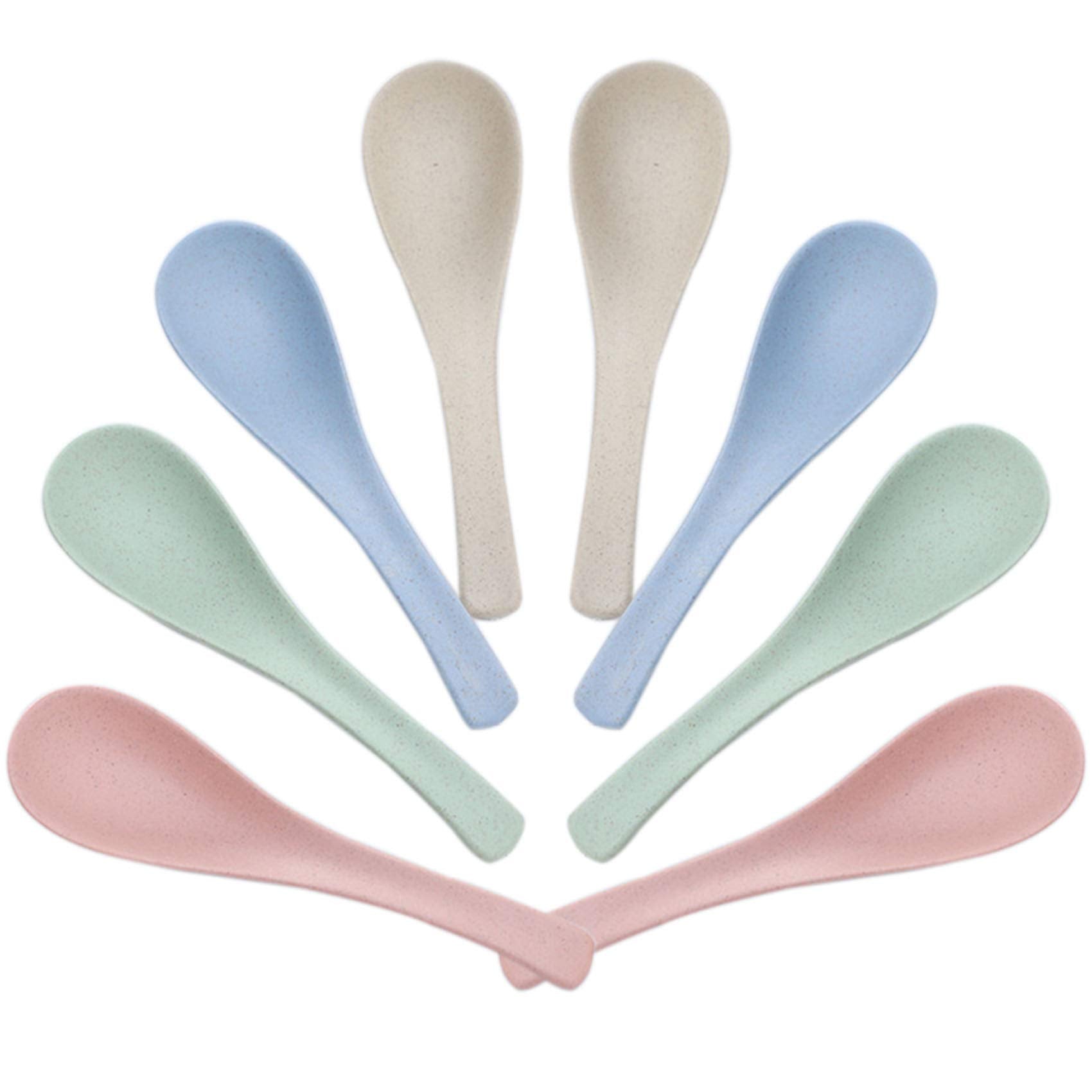 8 Pcs Plastic Spoon Dinner Spoons, Lnrkai Portable Reusable Soup Spoon Reusable Multicolor Lightweight Durable Spoon Dishwasher
