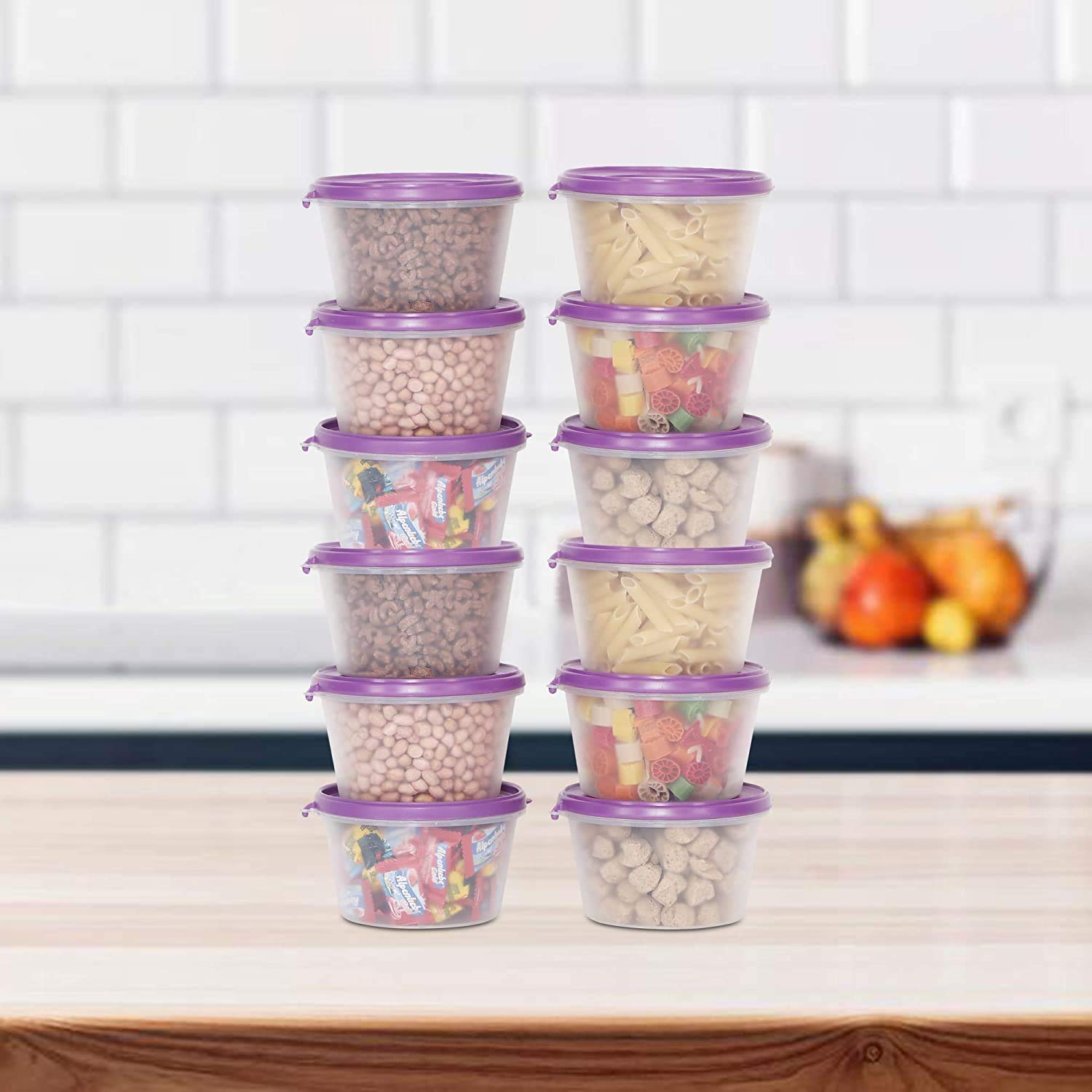 Cutting Edge Nesterware 750Ml Stackable Food Container (Set Of 12, Purple)