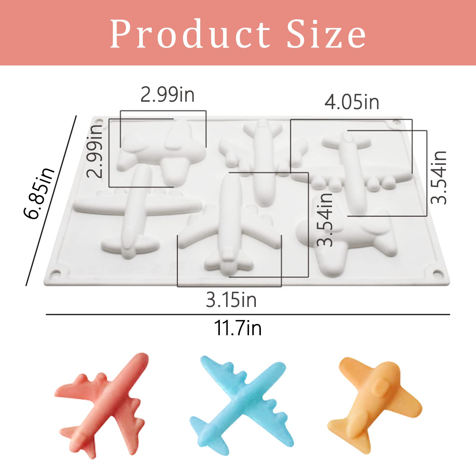 Airplane Fondant Silicone Molds, Diy Chocolate Cake Decorating Molds, Airplane Candy Ice Cube Tray Tool, Reusable, Baking Mousse