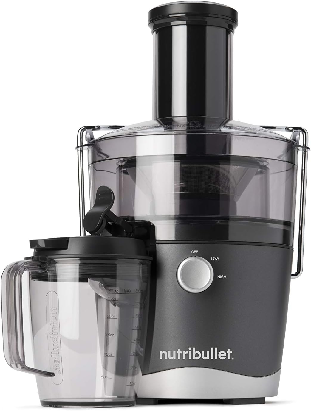 Nutribullet Juicer Centrifugal Juicer Machine For Fruit, Vegetables, And Food Prep, 27 Ounces/1.5 Liters, 800 Watts, Gray Nbj501