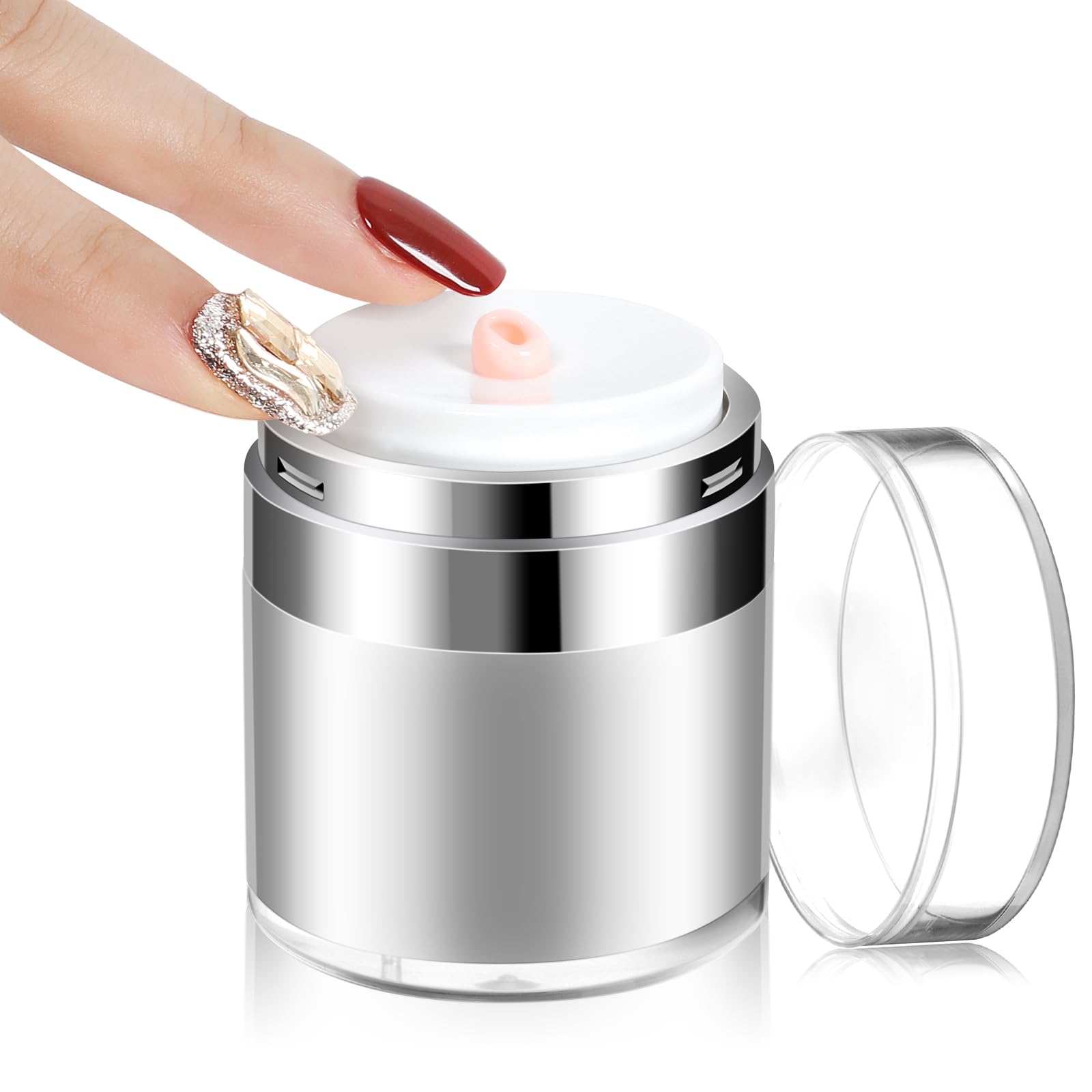 Jaisie.W Airless Pump Jar 1.7Oz, 50Ml Airless Pump Bottles, Acrylic Moisturizer Pump For Thick Moisturizer, Skincare Cream (1.7F