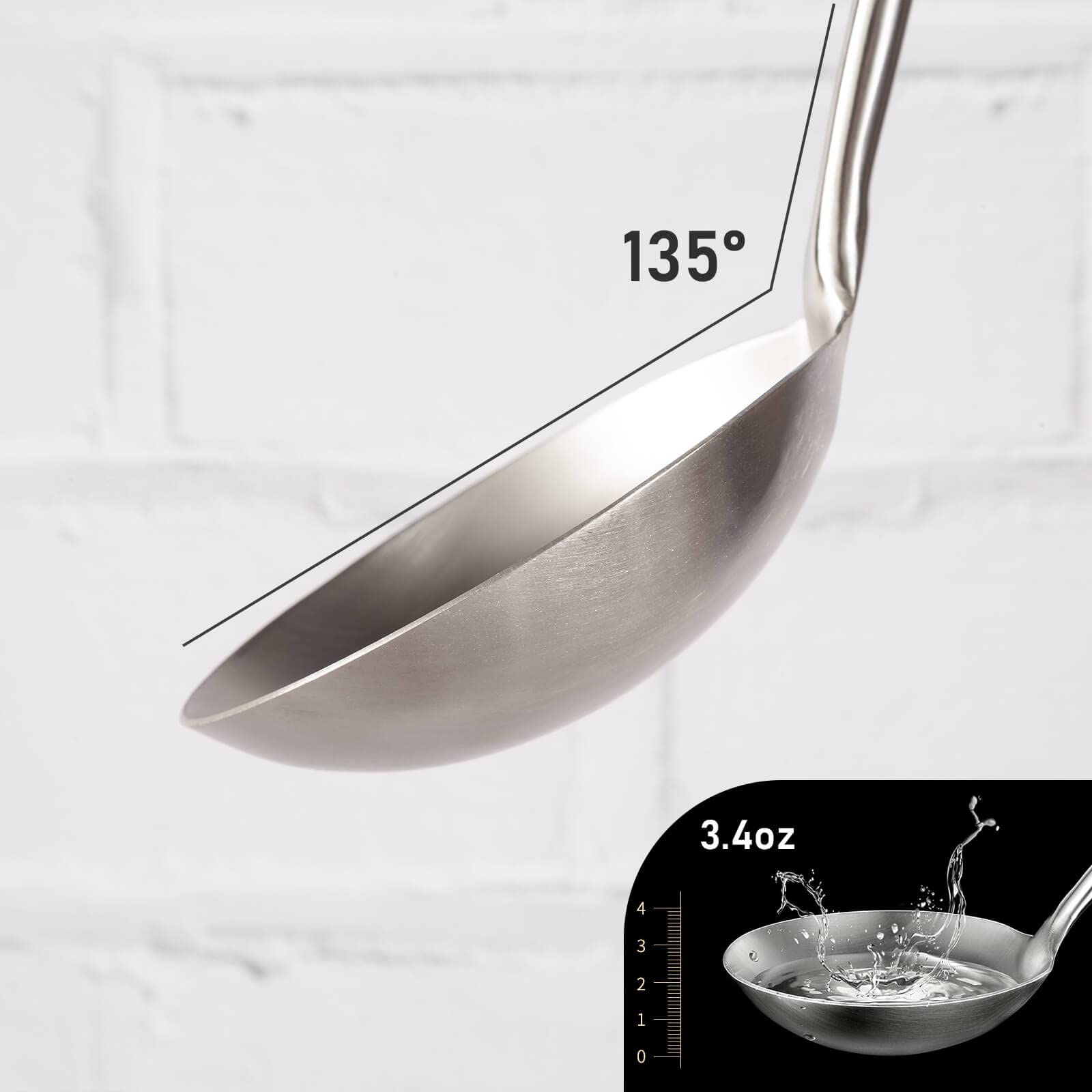 17Inch Wok Spatula And Ladle - 304 Stainless Steel Wok Tools Set, 2 Pieces All Metal Extra Long Handle Cooking Tools, Chinese Wo