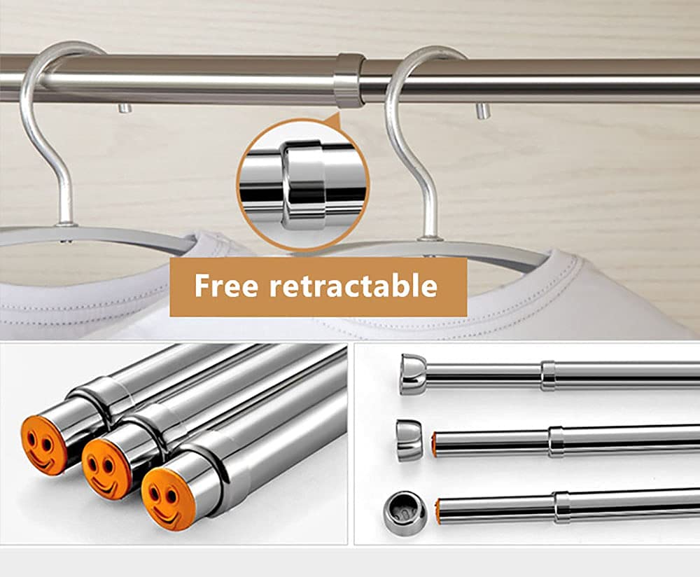 Ausgleifen 18 To 30 Inches Adjustable Closet Rod, Wall Mounted Hanging Rod For Closet, Premium 304 Stainless Steel Closet Pole C