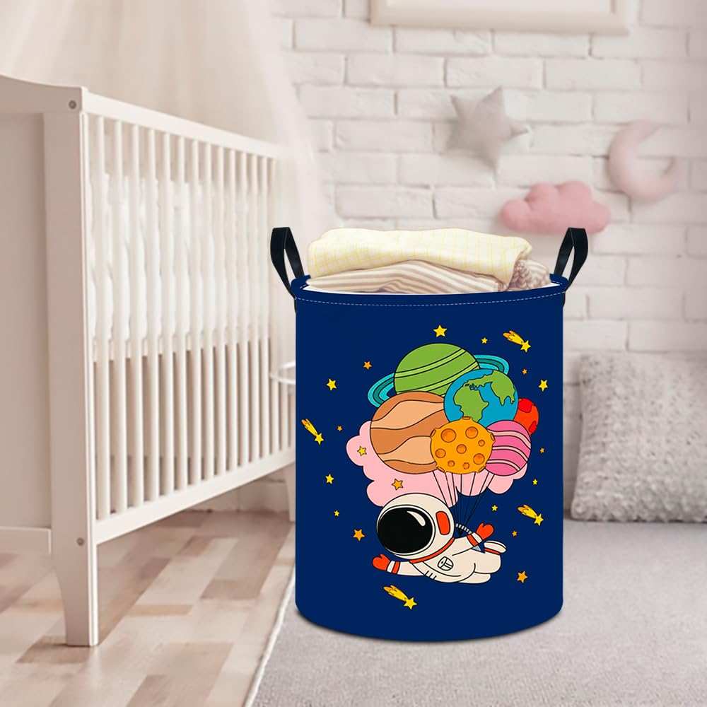 Clocor Large Laundry Basket,Waterproof Nursery Hamper,Collapsible Fabric Storage Container,Room Decor,Gift Basket(Blue Space
