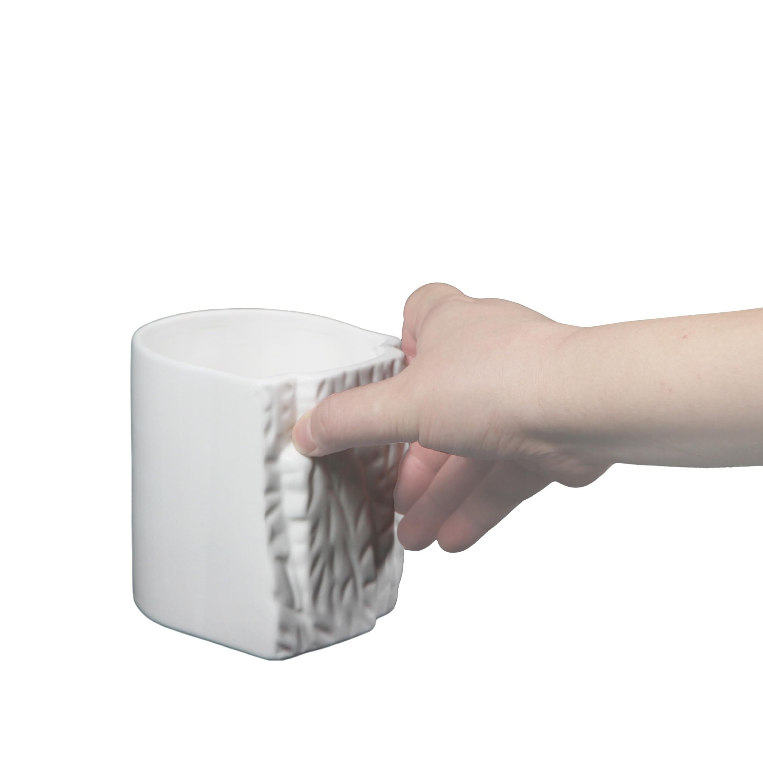 Mucol Rock Climbing Mug for Grip Strength Training, Ideal for Climbers Party or Bouldering Contest Gifts (White, Ceramic)