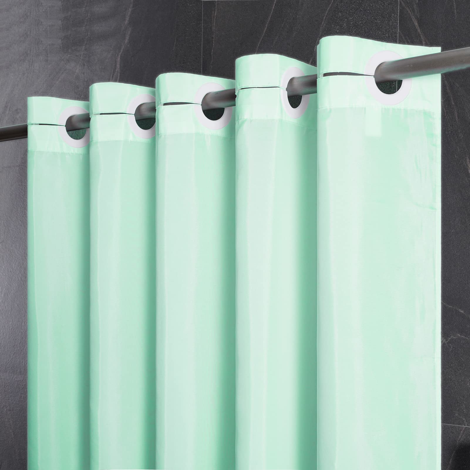 Furlinic Fabric Shower Curtain Liner,No Hooks Required,Waterproof Polyester Heavy Duty Bathroom Curtains With Weighted Hem Lead 