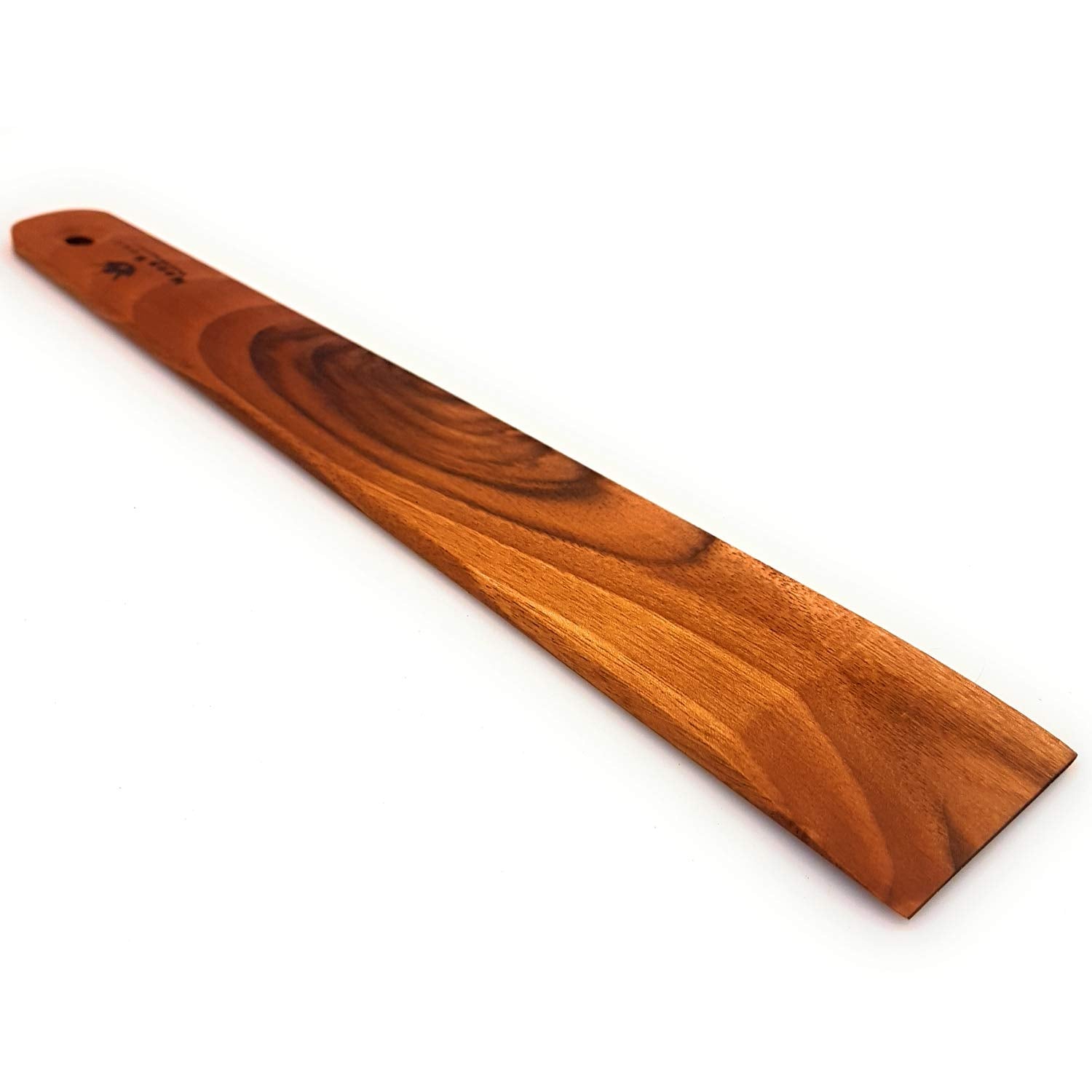 Wooden Spatula For Cooking 12 Inch Kitchen Spurtle Utensil - Handmade Thin Walnut Wood Saute Spatula, Multipurpose Premium Flat