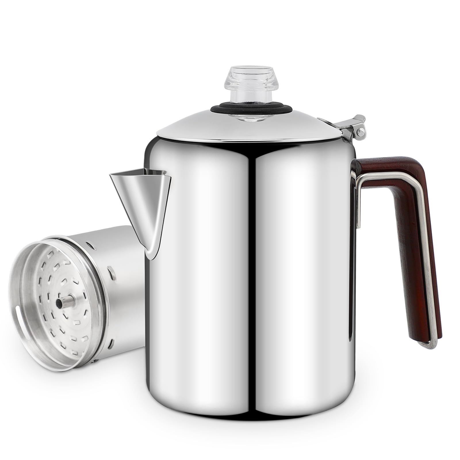 Hillbond Camping Coffee Pot Stainless Steel Percolator Coffee Pot Outdoors 9 Cup Percolator Coffee Pot For Campfire Or Stove Top