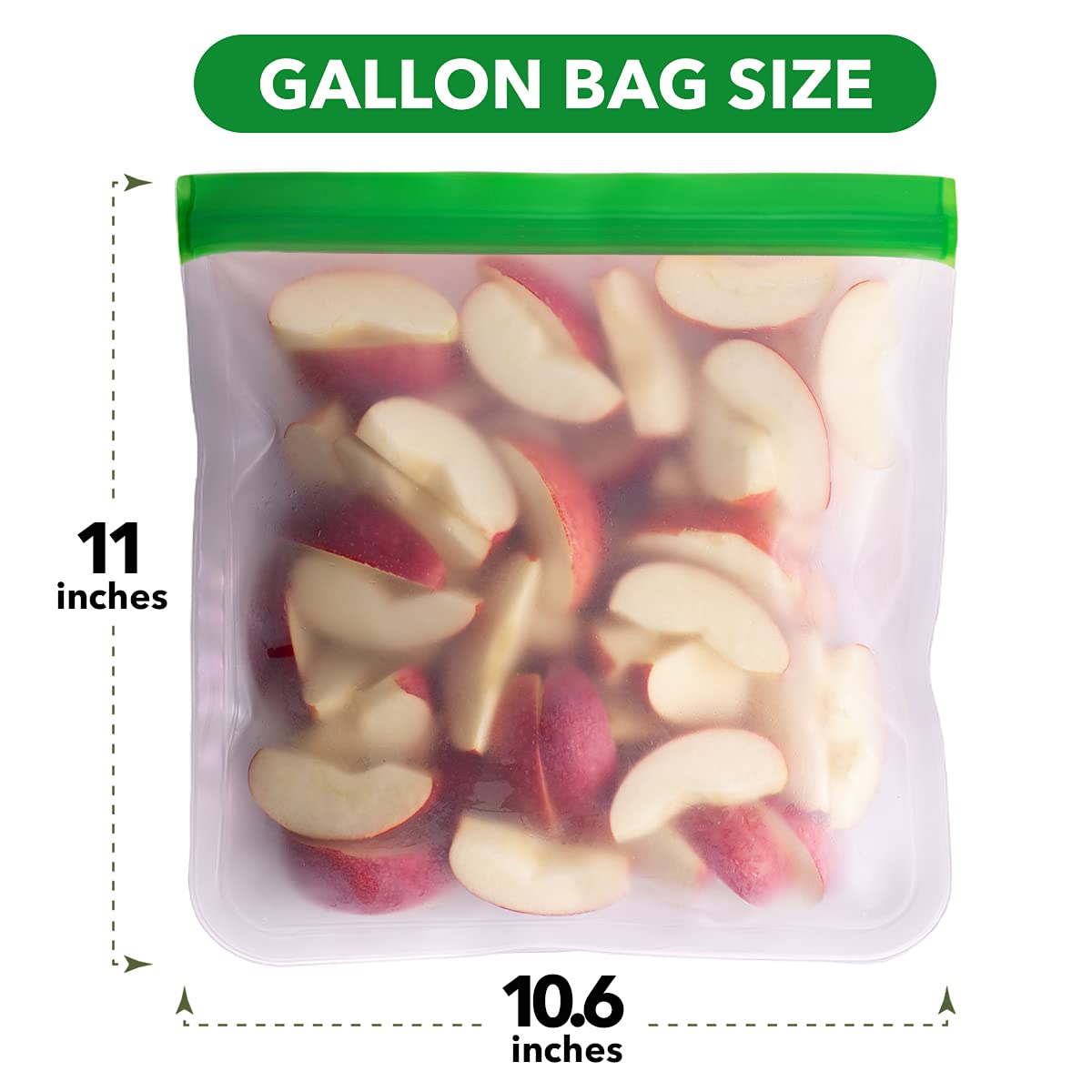 Greenzla Reusable Gallon Freezer Bags - 8 Pack - Extra Thick - Bpa Free, Easy Seal & Leakproof Reusable Food Storage Bags For Ma