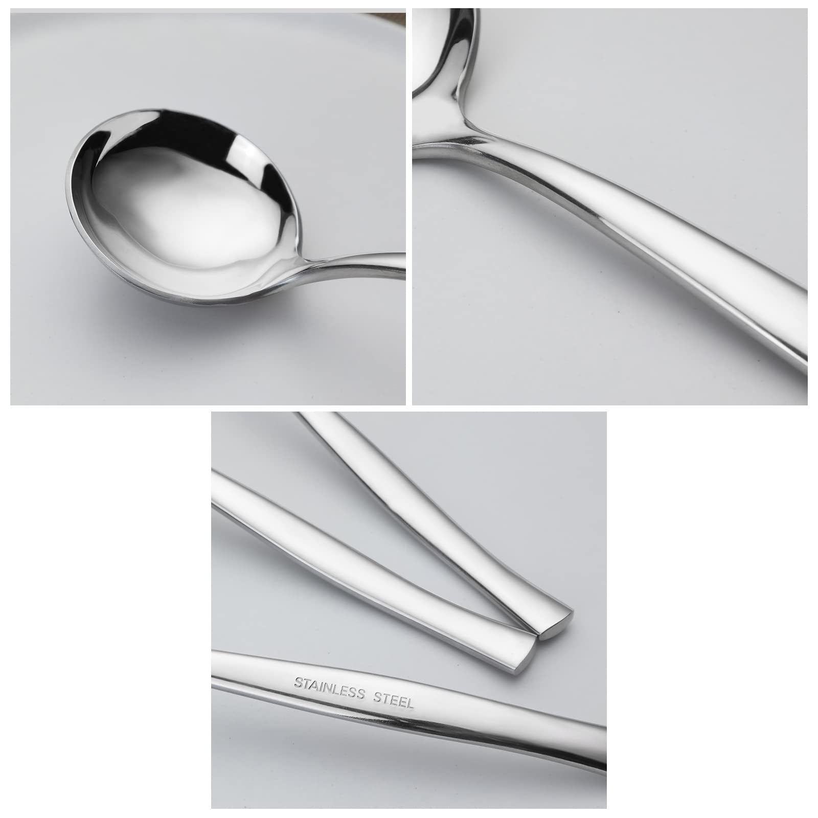 Pekky Small Soup Ladle Spoon, Stainless Steel Gravy Ladle Spoon Set, 4 Pieces