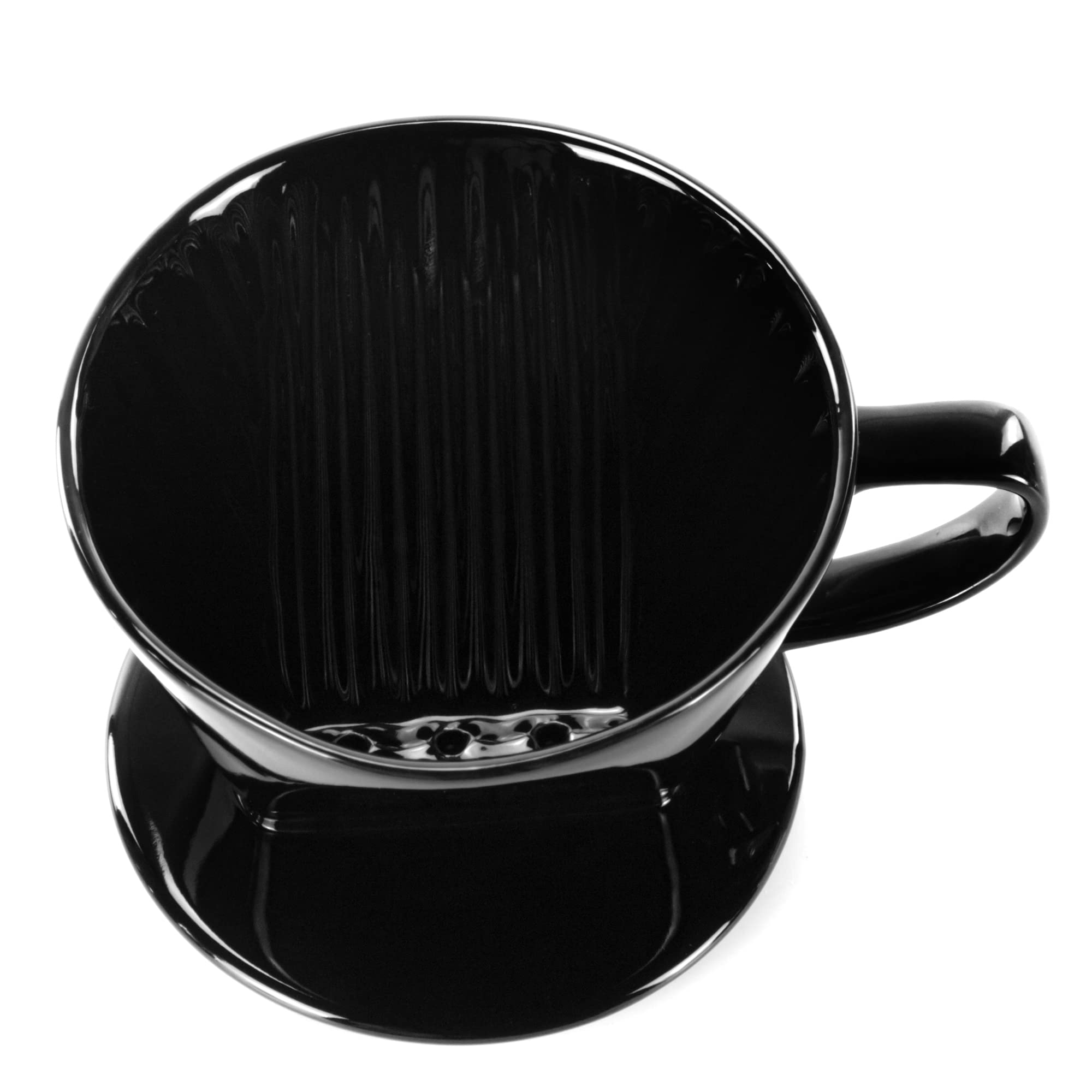 Lhuksgf Pour Over Ceramic - Coffee Dripper Ceramic Coffee Maker With 3 Holes Flat Bottom, Porcelain Slow Filter Cone For Travel,