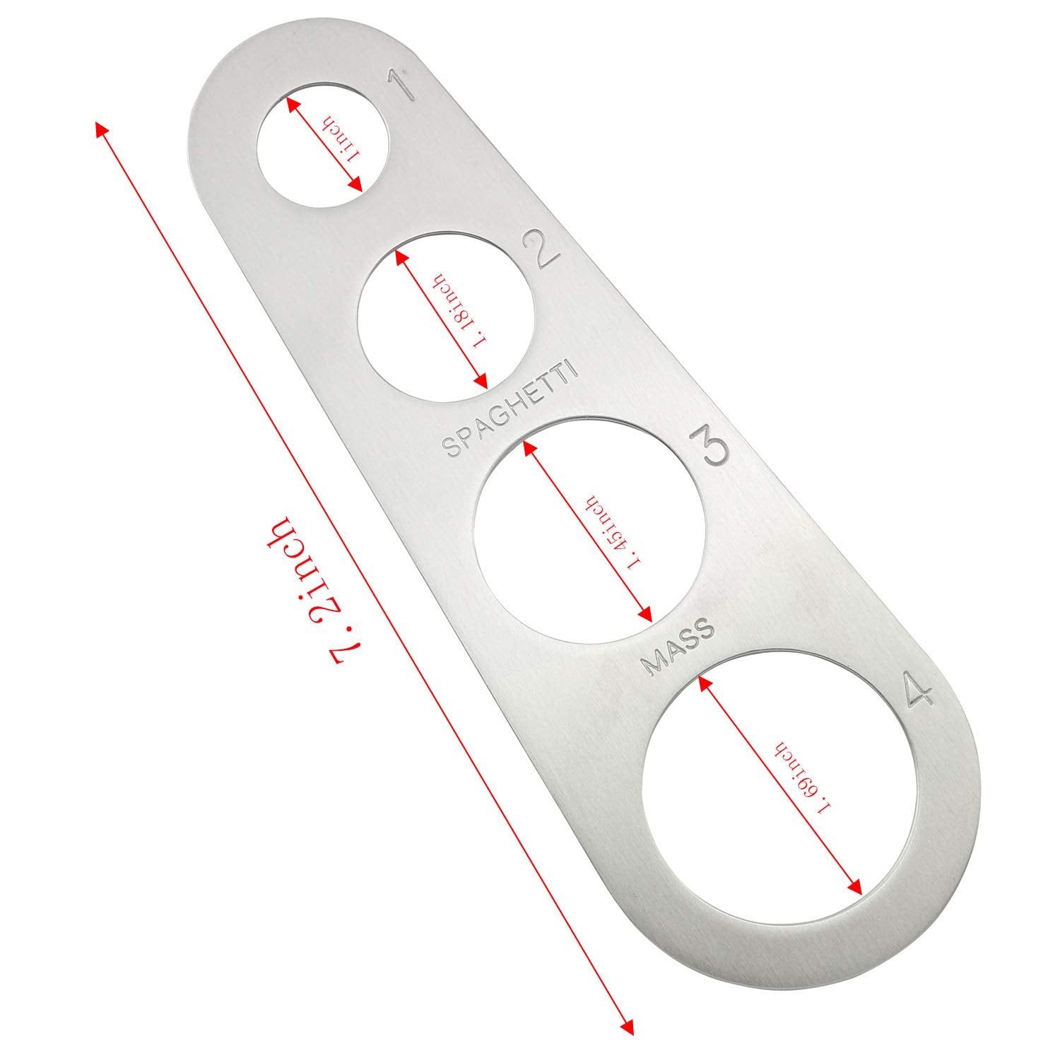 Batino 4-Hole Stainless Steel Spaghetti Measure Tool For Spaghetti Pasta Gadget Boodle Spaghetti Ruler Measurer Tool Device
