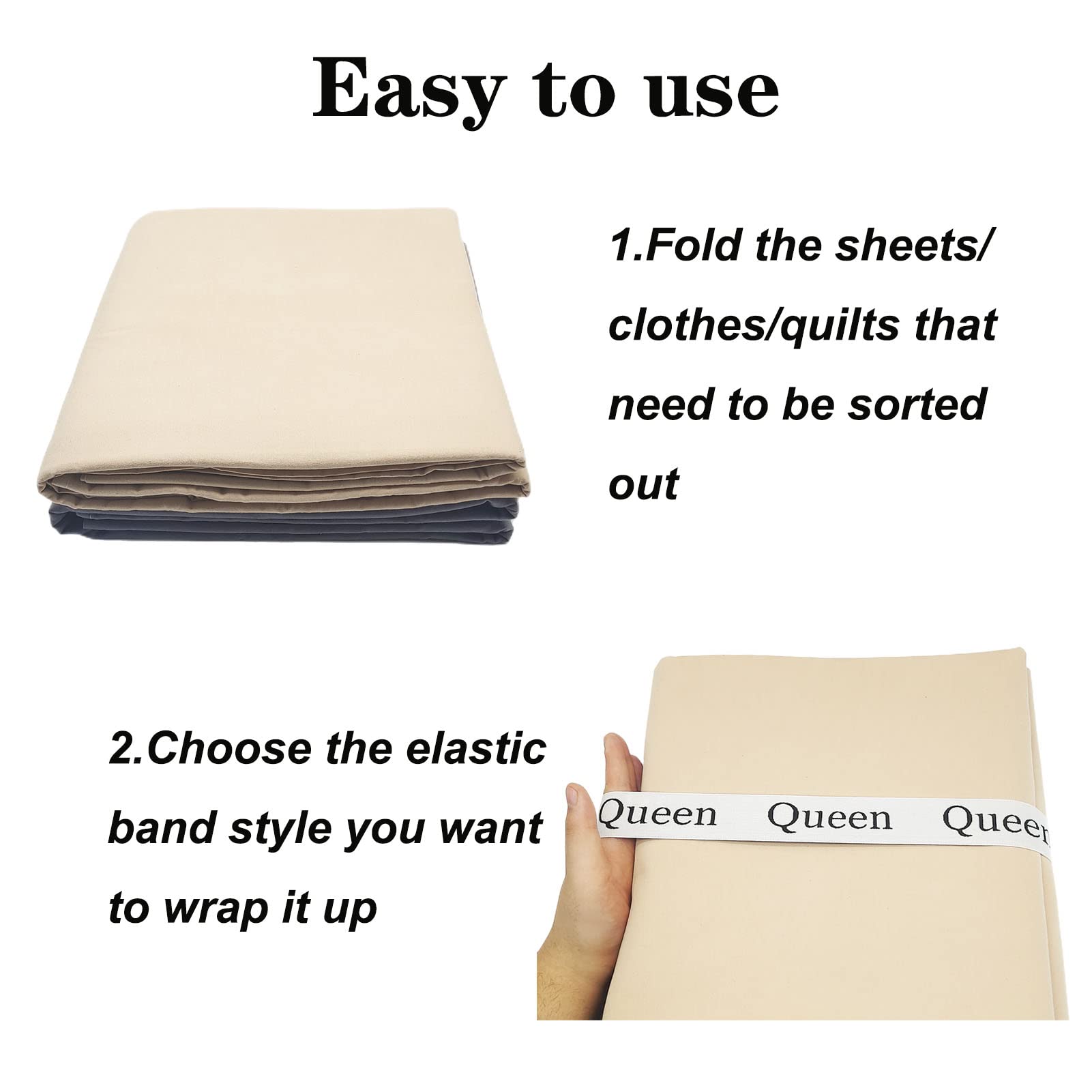 Yermivie 6 Pieces Bed Sheet Organizer Bands, Sheet Organizers And Storage Label Bands, Sheet Label For Bedding, Sheets Organizer
