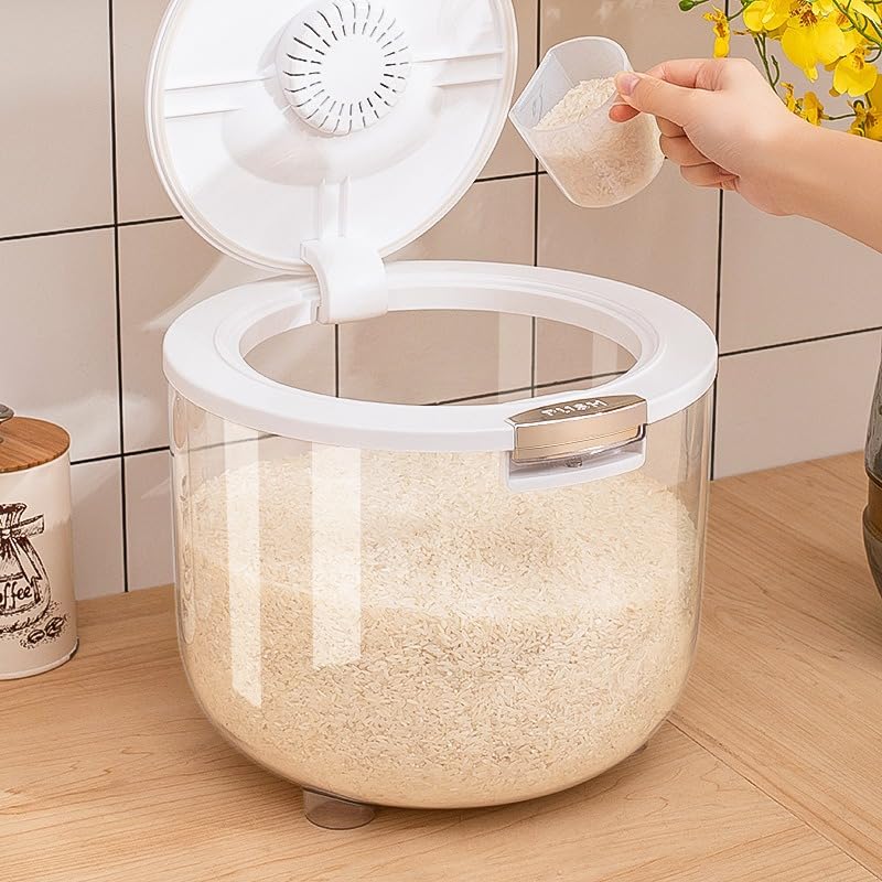 Homero Airtight Rice Storage Container 5Kg | Grocery Storage Box For Rice, Grains & Pulses | OneClick Lid, BpaFree MoisturePr