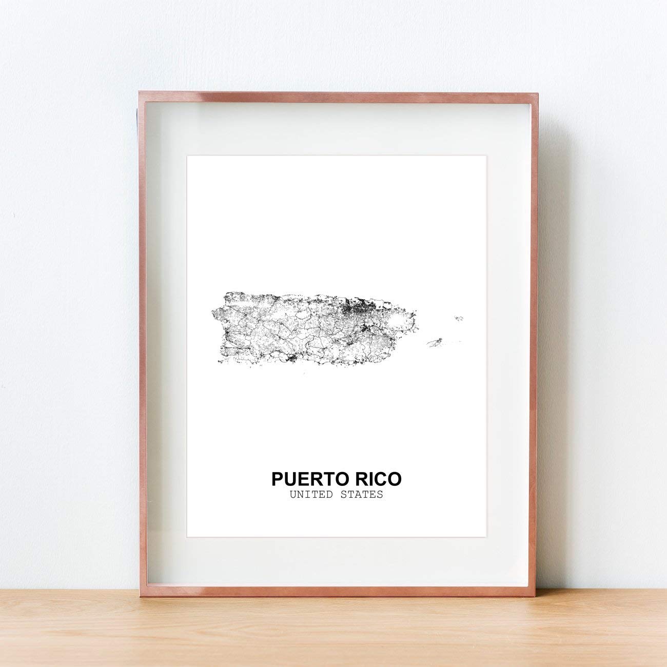 Eleville 8X10 Unframed Puerto Rico United States Country View Abstract Road Modern Map Art Print Poster Wall Office Home Decor M