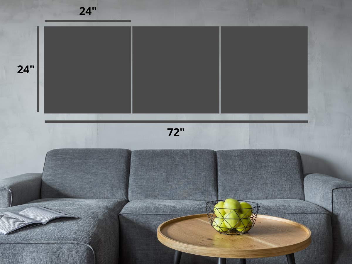 Canvas Wall Art Decor - 24x24 3 Piece Set (Total 24x72 inch)- Panoramic Galloping Horses - Large Decorative & Modern Multi Panel Split Canvas Prints for Dining & Living Room  Kitchen  Bedroom & Office