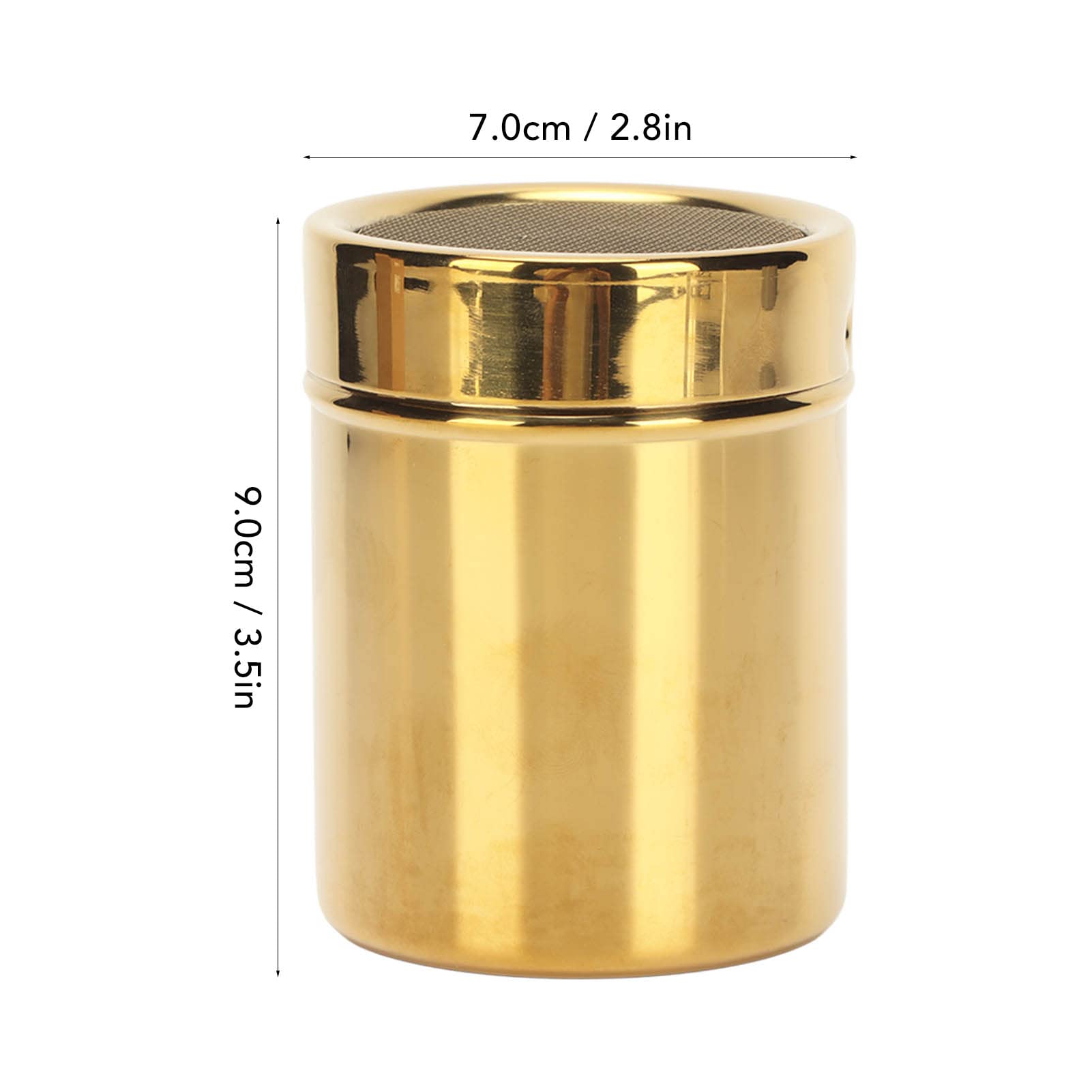 Stainless Steel Powder Shaker, Salt & Pepper Salt Shakers Gold Fine Mesh Powder Sugar Shaker Can Be Used To Hold Salt Powdered S