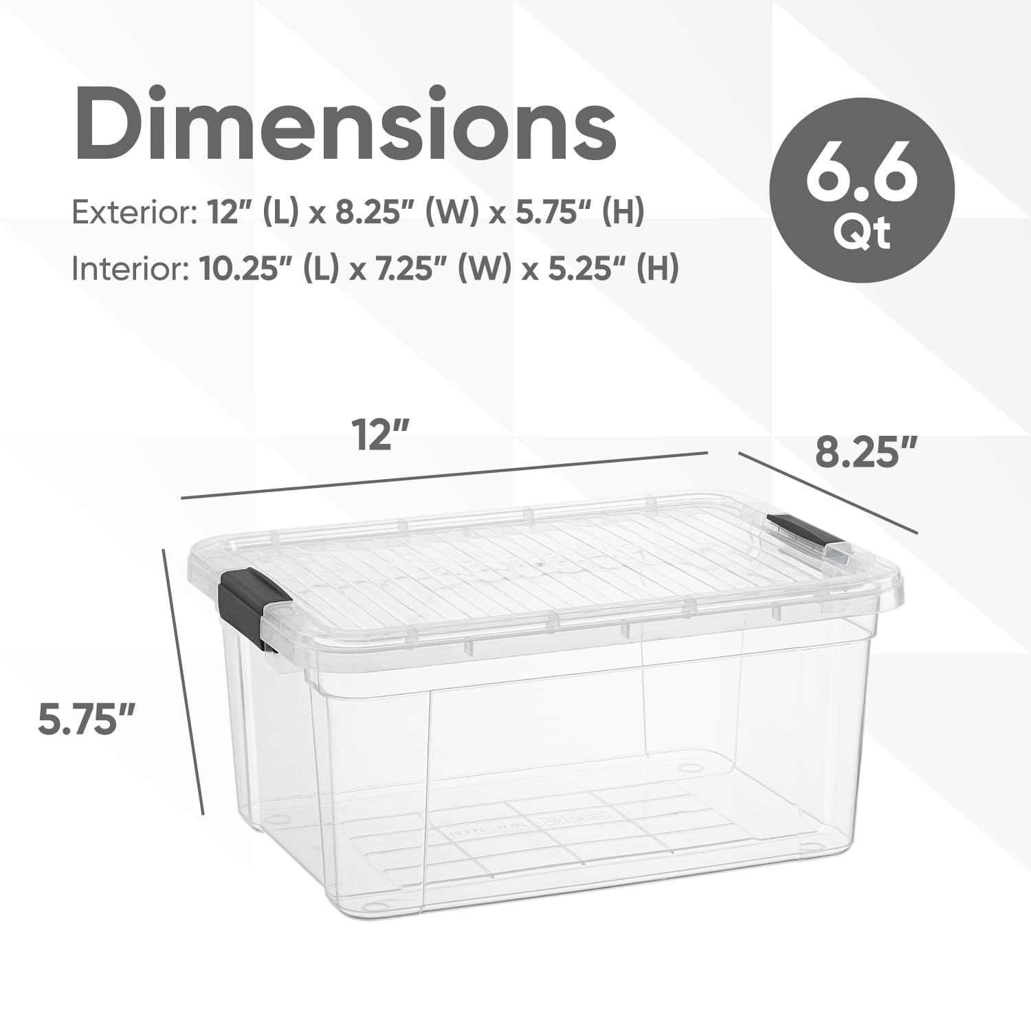 Superio Clear Storage Boxes With Lids, 6.75 Quart Plastic Container Bins For Organizing, Stackable Crates, Bpa Free, Non Toxic,