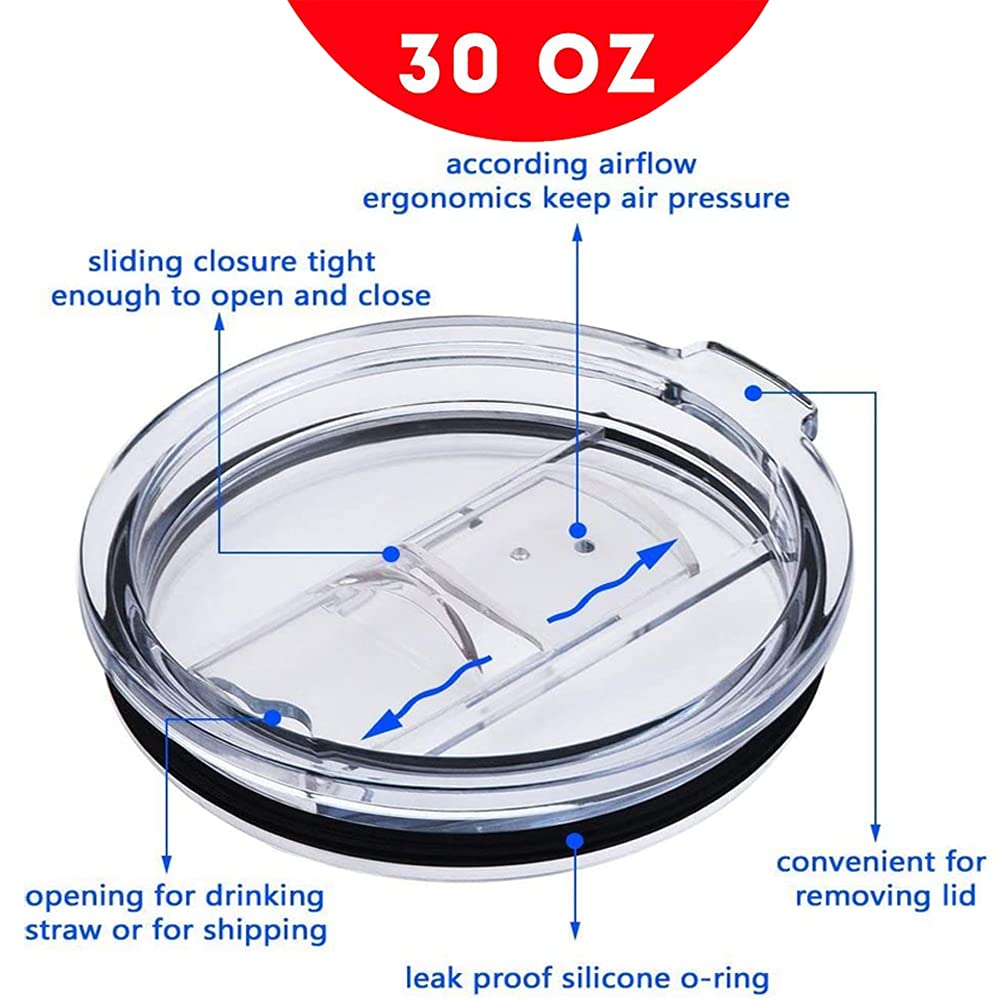 Ailuxuan Tumbler Replacement Lids,Tumbler Lids Spillproof 30 Oz For Yeti Rambler, Ozark Trail, And Other Brands Vacuum Insulatio