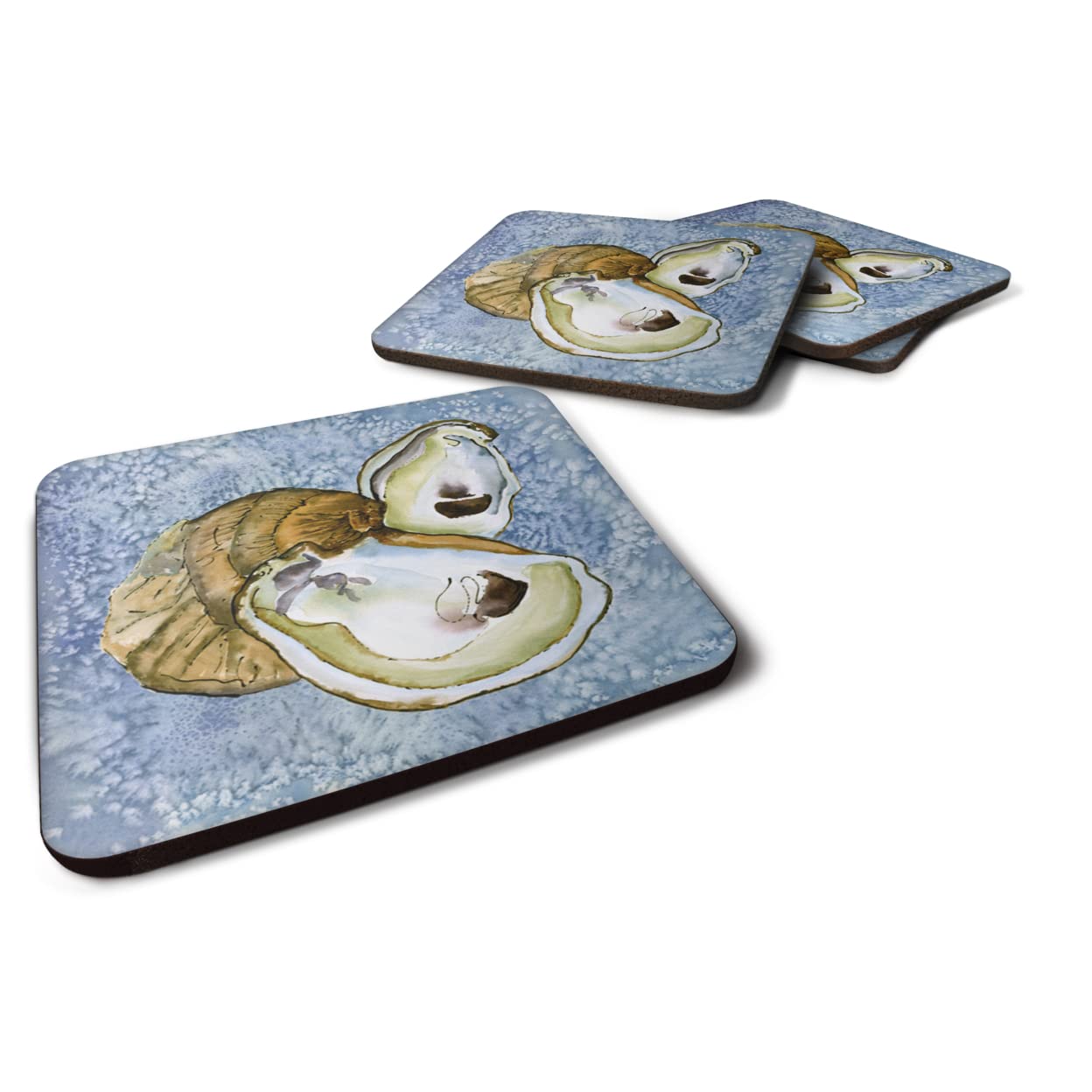 Carolines Treasures Oyster Foam Coasters (Set of 4), 3.5 H x 3.5 W, Multicolor