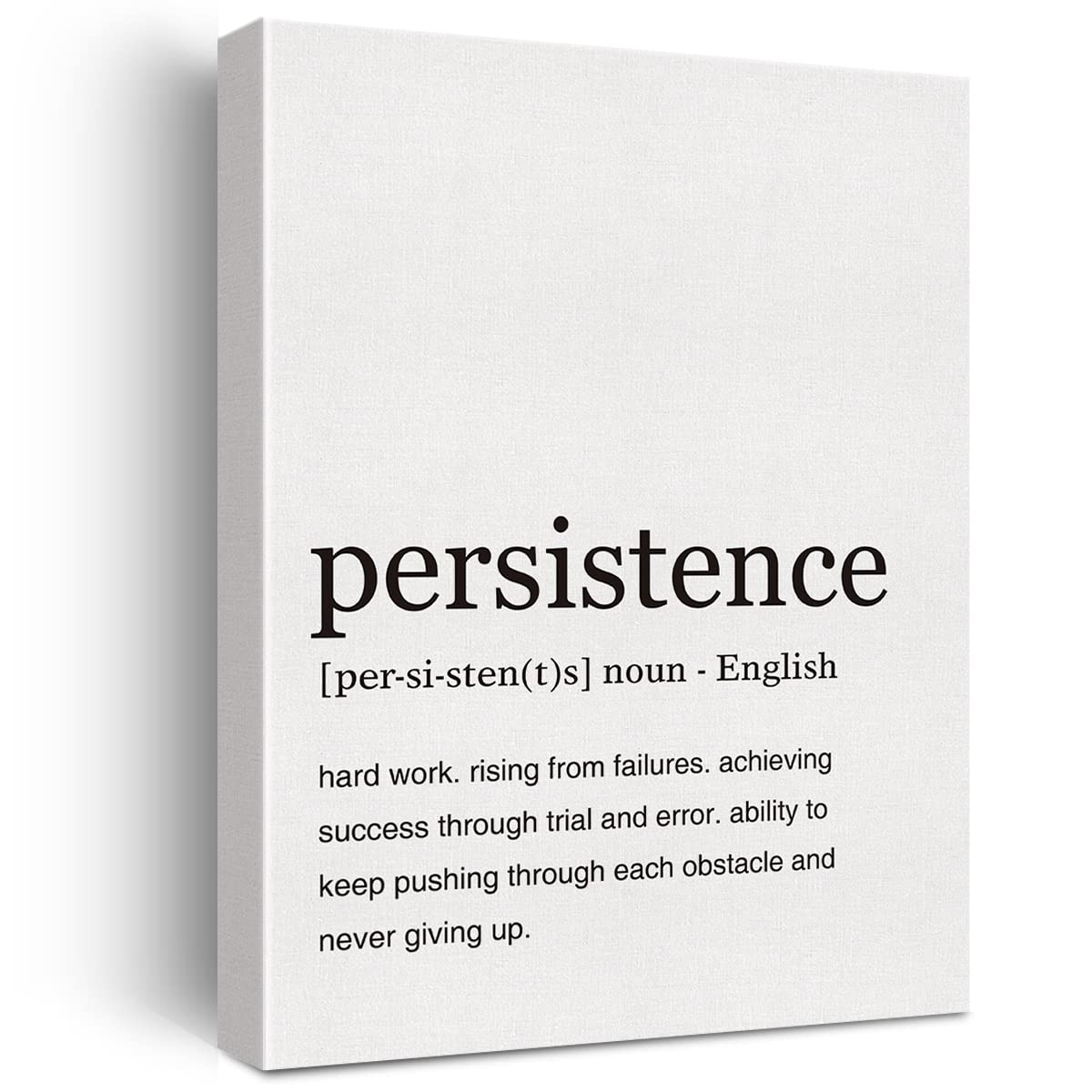 Persistence Definition Print Canvas Wall Art Home Office Decor Modern Minimalist Painting 12X15 Canvas Poster Framed Ready To Ha