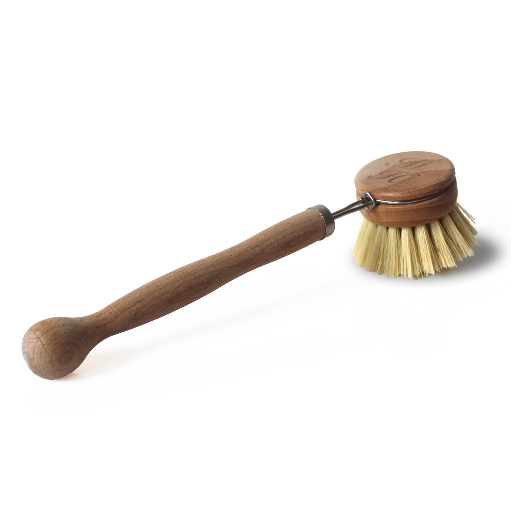 MurchisonHume Compostable Dish Brush with Wooden Handle, Replaceable Scrubber Head, No Plastic Parts, AllNatural Materials Scr