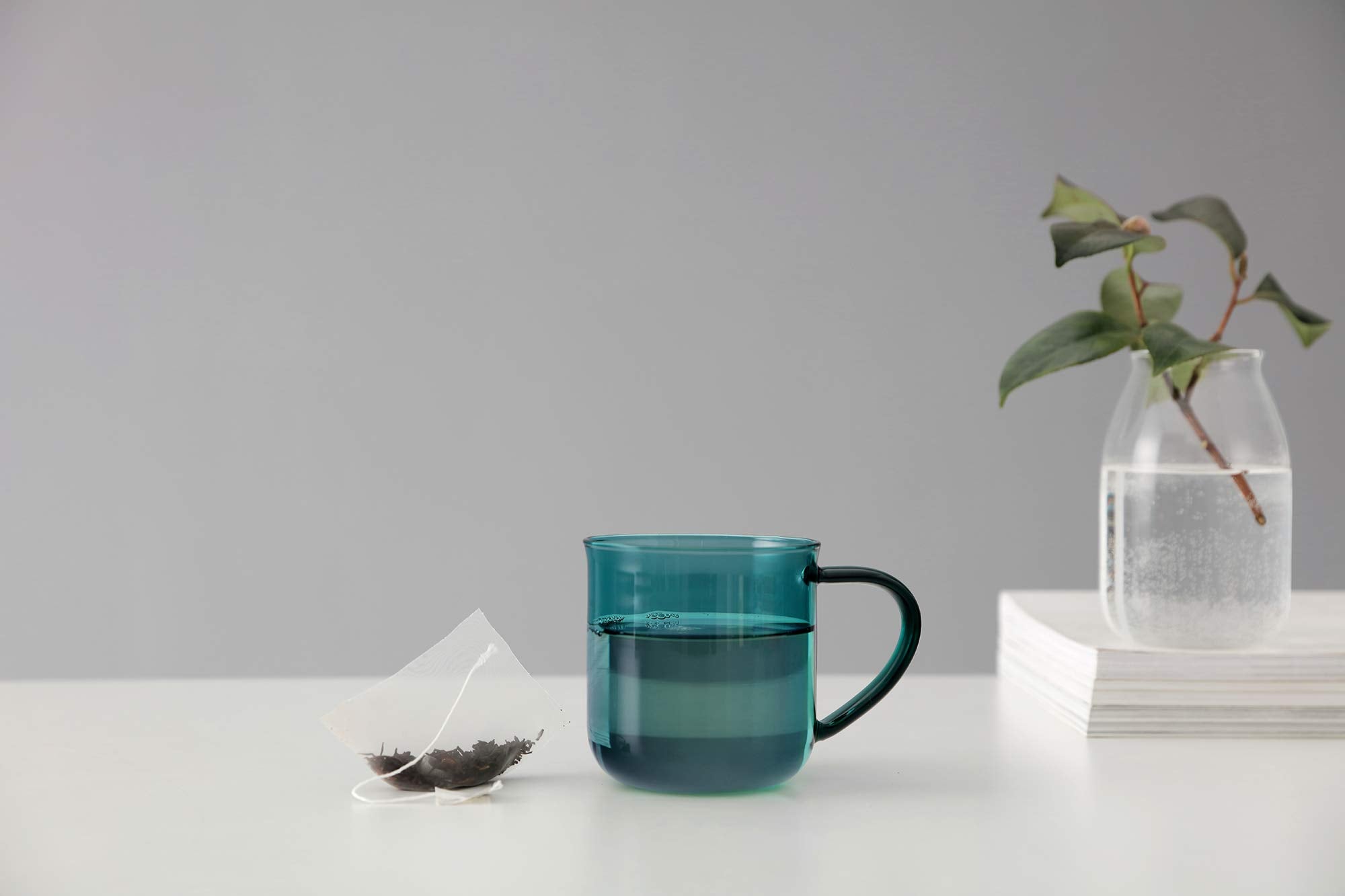 Viva Minima Eva Blue Glass Tea Cup - 14 Oz / 400 Ml Coffee Mug