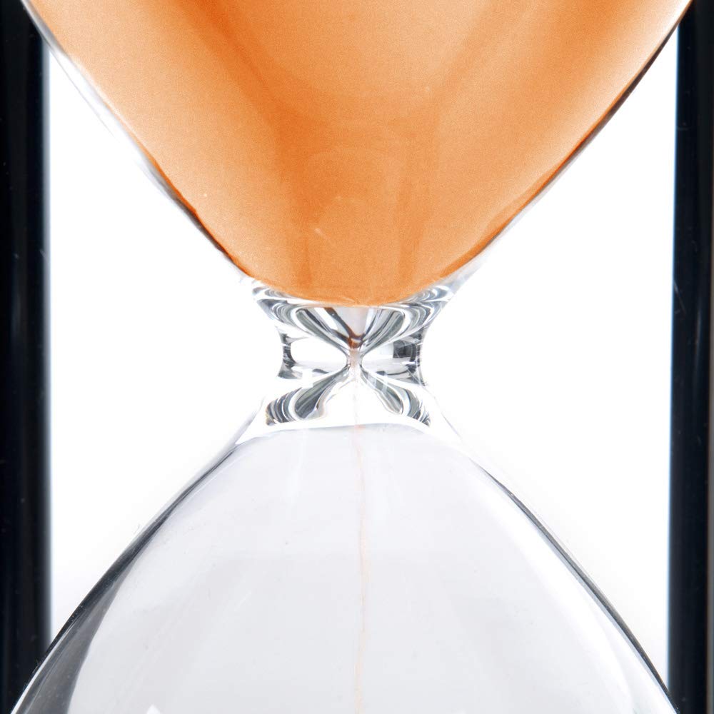 Bellaware 60 Minutes Hourglass, Wood Sand Timer, Orange
