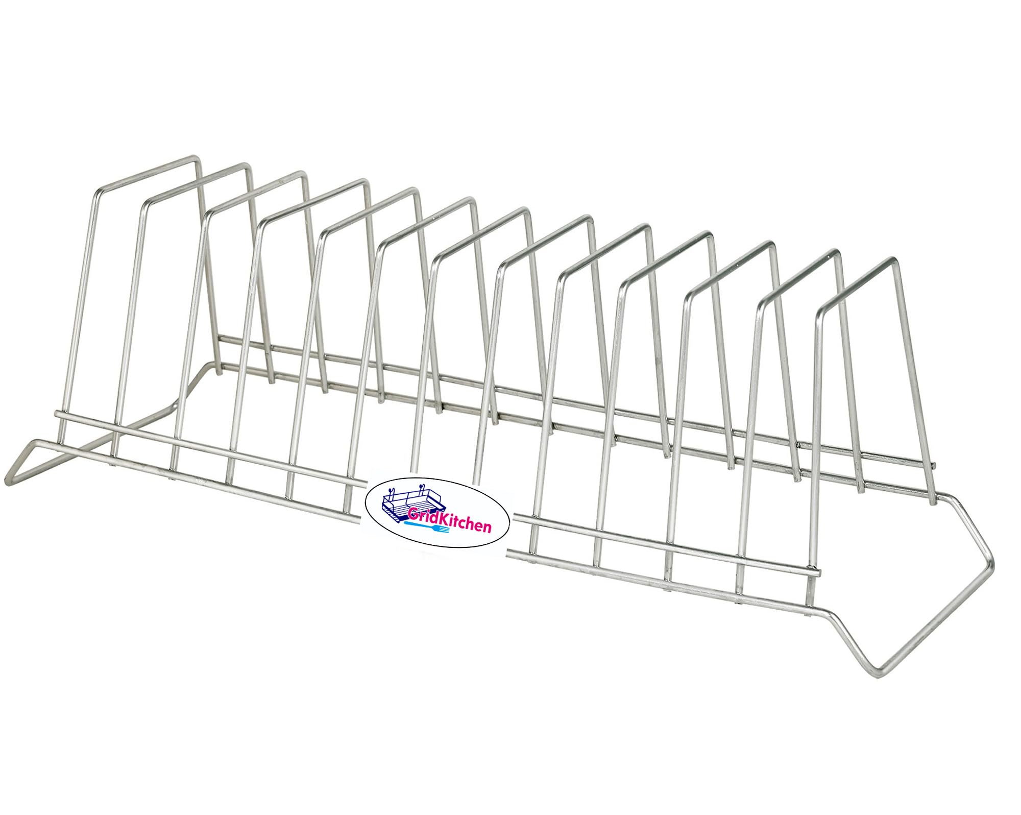 Gridkitchen Stainless Steel Plate Stand 12 SectionsPolish Finish Pack Of 1