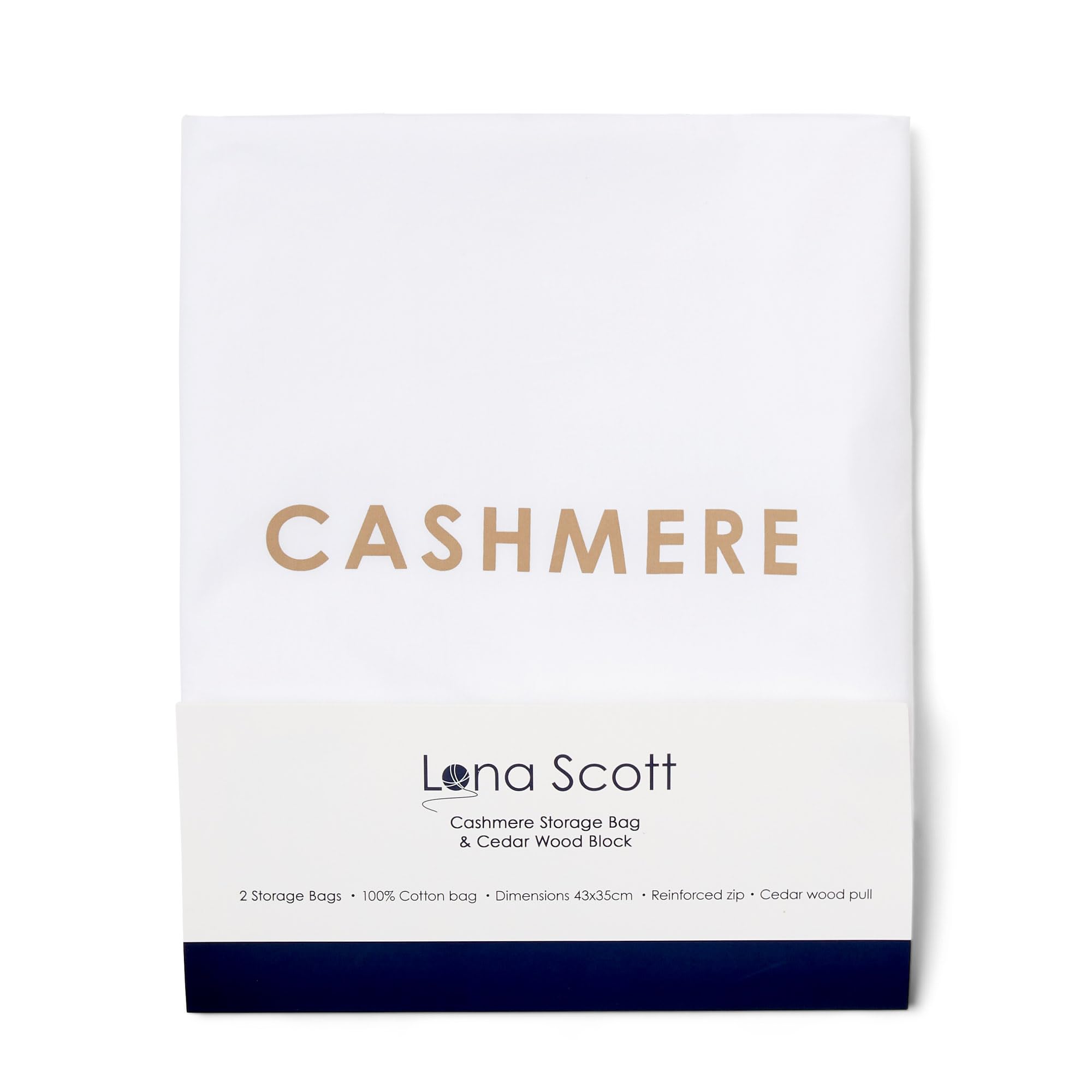 Cashmere Wool Sweater Storage Bag Pouch Set With Integrated Cedar Wood