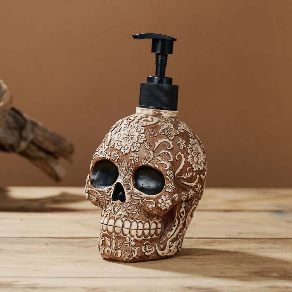 Skull Soap Dispenser With Rust Proof Pump, Refillable Liquid Hand Lotion Bottle For Bathroom, Bedroom And Kitchen(New Upgrade Pu
