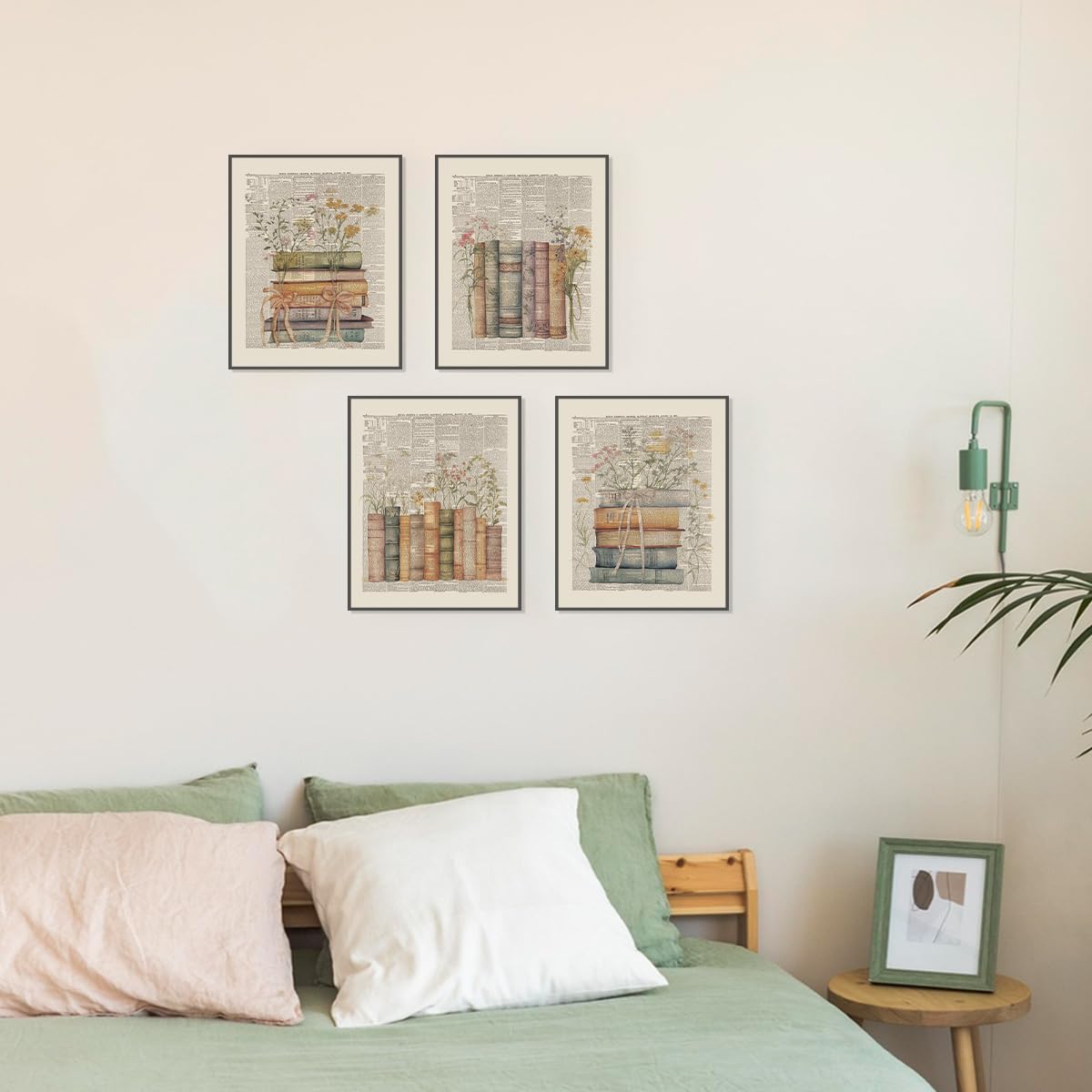 Plkmn Vintage Book Reading Posters For Library 8X10, Book Club Decorations, Library Decor, Retro Vintage Book Wall Art For Readi