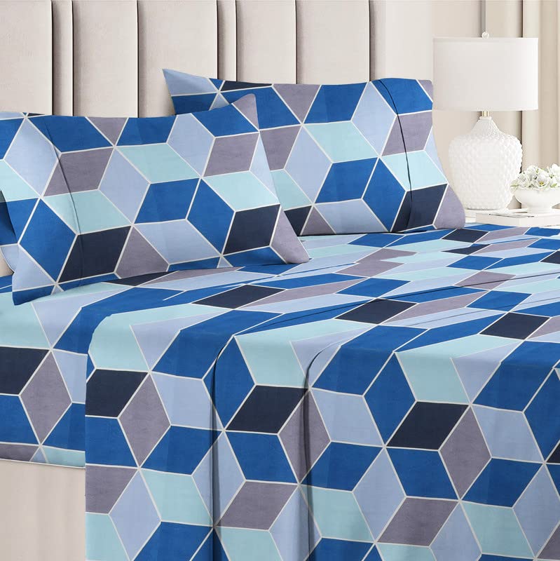 Homekart 144 Tc Prime Double Bedsheets With 2 Pillow Covers | Soft Brushed Microfiber -Long Lasting & Wrinkle Free - 3 Pcs Set| 