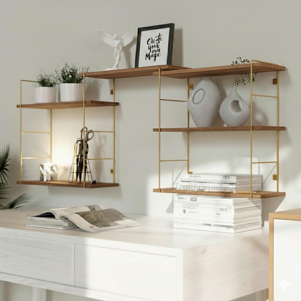 Truefurnished Diy Floating Wall Shelves For Living Room Wall Mounted, Kitchen, Bathroom Accsessories & Kidsroom | Wooden & White