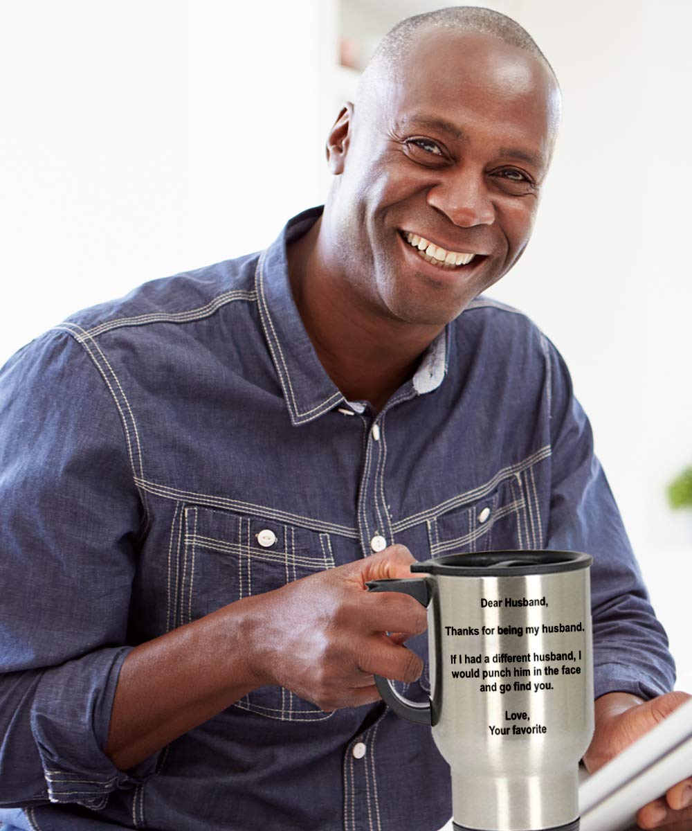 Spreadpassion - Dear Husband Tumbler - Stainless Steel Novelty Tumbler For Birthday And Anniversary Parties - Gift Idea For Appr
