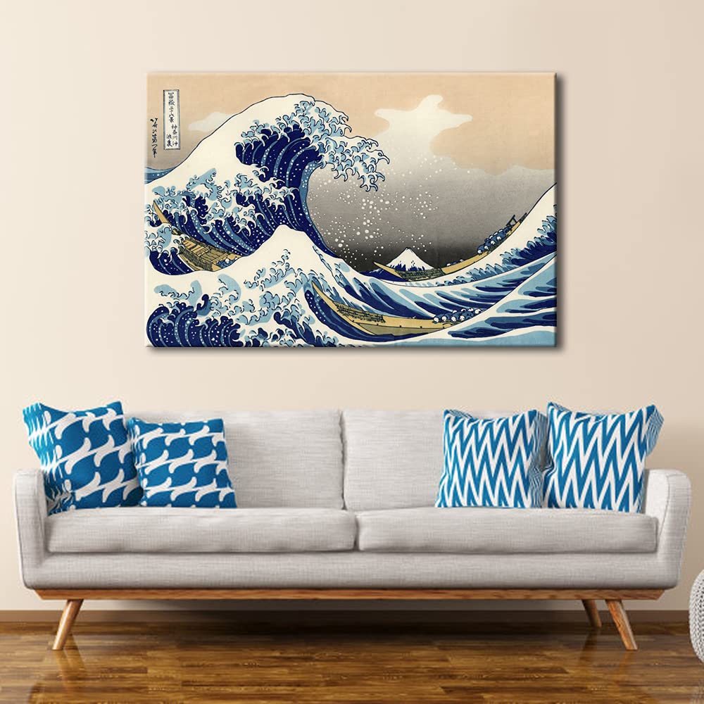 Wieco Art Great Wave Of Kanagawa Katsushika Hokusai Giclee Canvas Prints Wall Art Abstract Seascape Pictures Paintings For Livin
