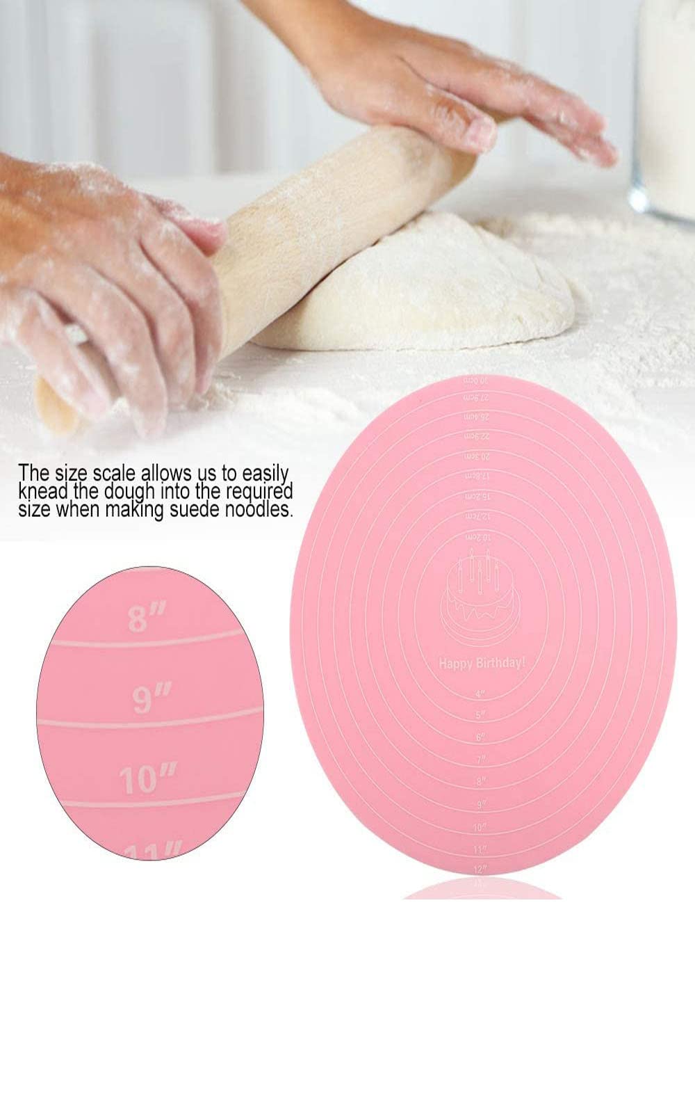 Silicone Baking Mat Cake Mat Silicone Cake Mat Silicone Baking Mat With Measurements For Caketurntable Stand Non-Stick Heat Resi