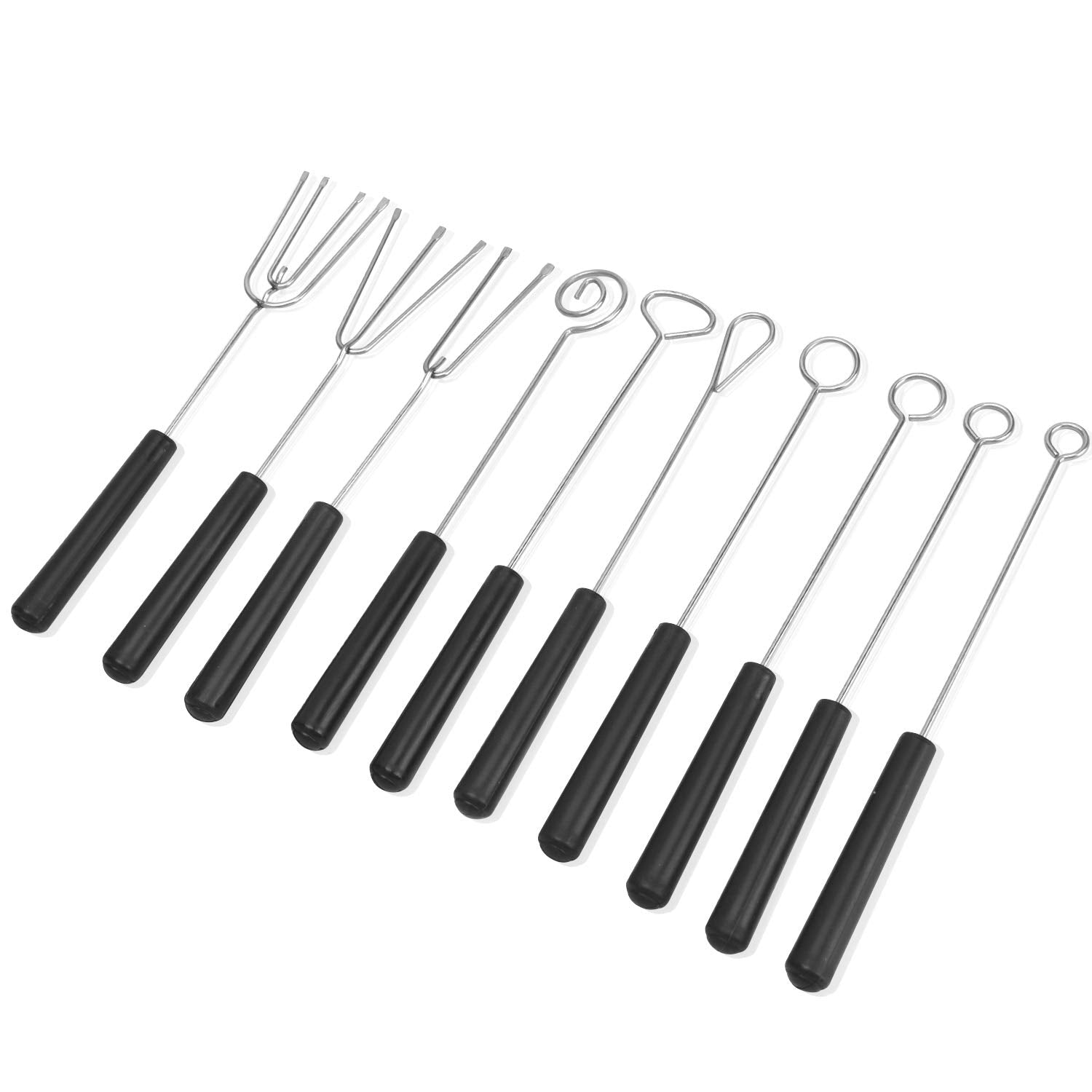 10Pcs Chocolate Dipping Fork Set, Diy Baking Supplies, Stainless Steel Decorating Tool Set For Handmade Chocolates, Pralines,Tru