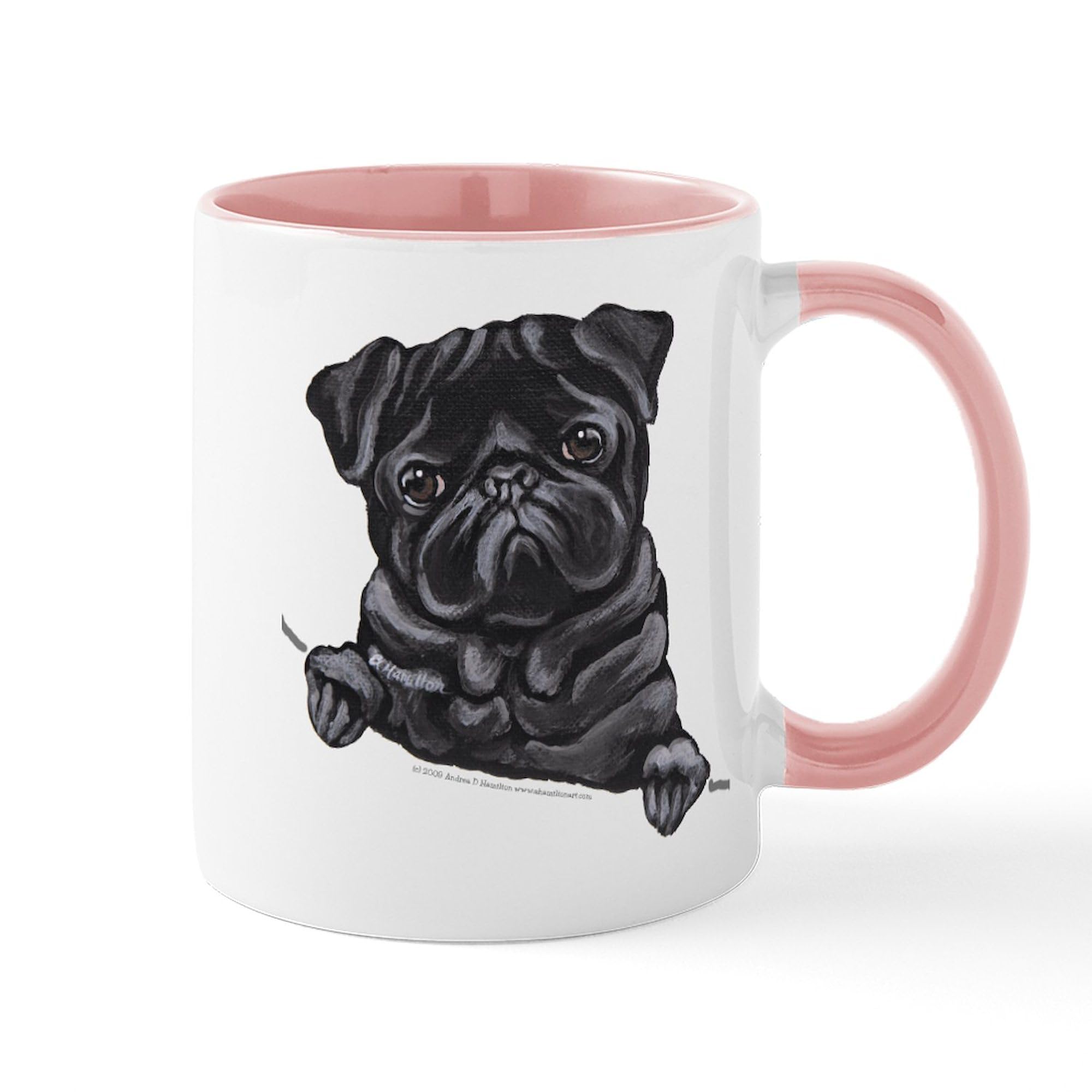 CafePress Black Pug Line Art Mug 11 oz (325 ml) Ceramic Coffee Mug