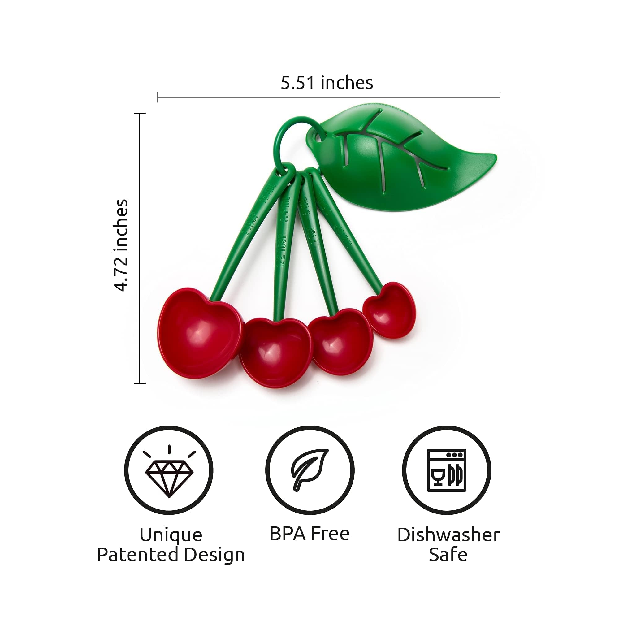New!! Ototo Measuring Spoons Set - Teaspoons For Dry & Liquid Ingredients, Bpa-Free & Dishwasher Safe, Funny Gifts, Cute Kitchen
