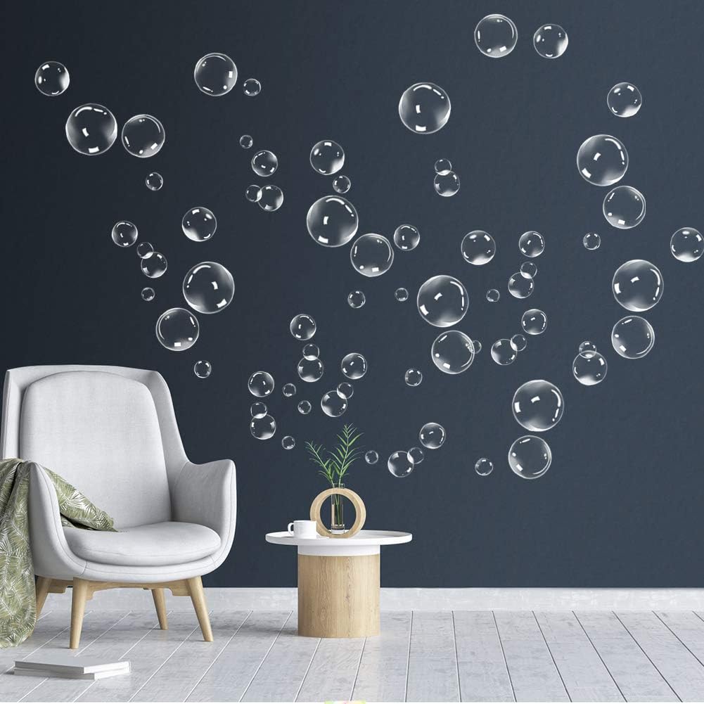 Under The Sea Bubble Cutout Kid's Birthday Party Decoration Bubbles Wall Decal Sticker Ocean Background Decor Water Bubble Bath Bedroom Table Decor Little Mermaid Baby Shower Party Supplies