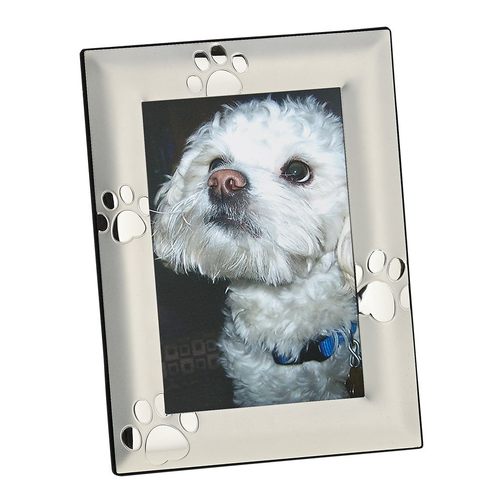 Creative Gifts International 024158 Puppy Paw Print Picture Frame, 4 x 6, Silver