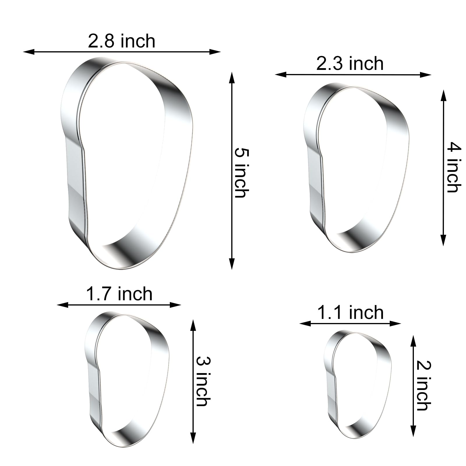 Flip Flop Summer Beach Cookie Cutter Set Large - 5 Inch, 4 Inch, 3 Inch, 2 Inch - 4 Piece Summer Fun Cookie Cutters Shapes Fonda