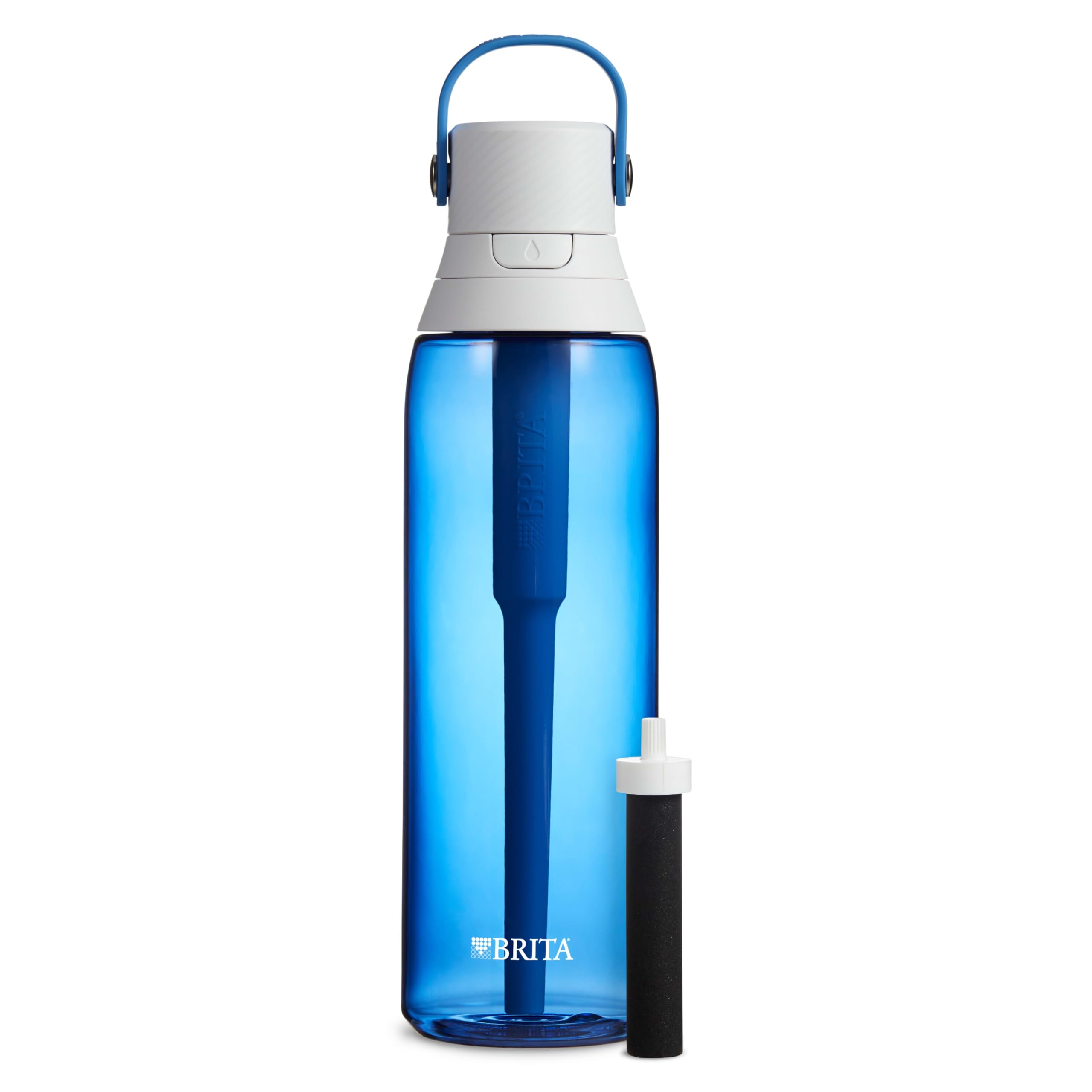 Brita Water Bottle With Filter, 26 Ounce Premium Filtered Water Bottle, Bpa Free, Sapphire And Assorted Colors