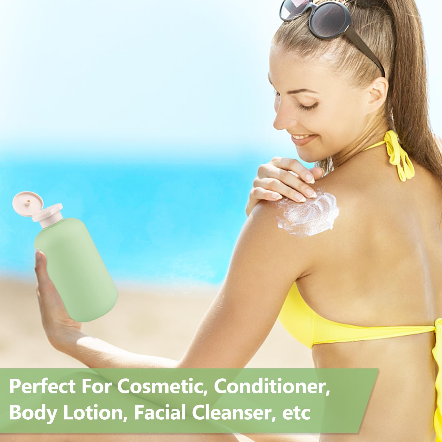 5 Pcs 300Ml/10Oz Squeeze Bottles Plastic Travel Lotion Bottles Refillable Containers With Flip Cap For Toiletries Creams Lotion