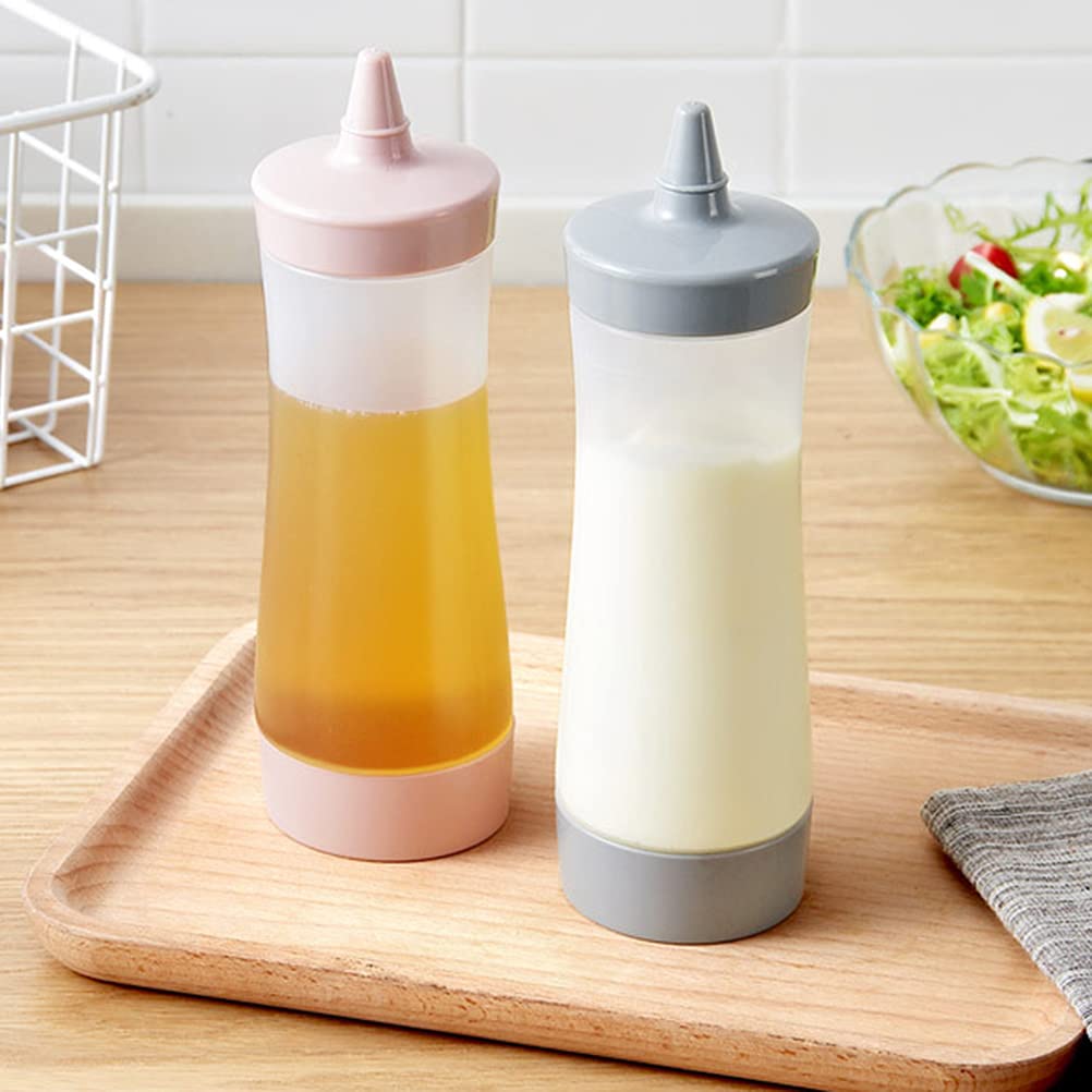Upkoch 3Pcs Plastic Condiment Squeeze Bottles Dressing Squirt Bottles Ketchup Bottles With Cap Lids Dispensers For Mustard Sauce