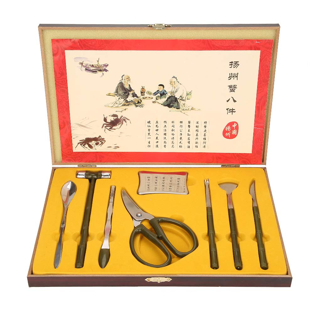 Walfront 8Pcs Lobster Crab Cracker Tools Stainless Steel Seafood Claw Tool Set Crab Crackers Set Gift Seafood Scissors Seafood T