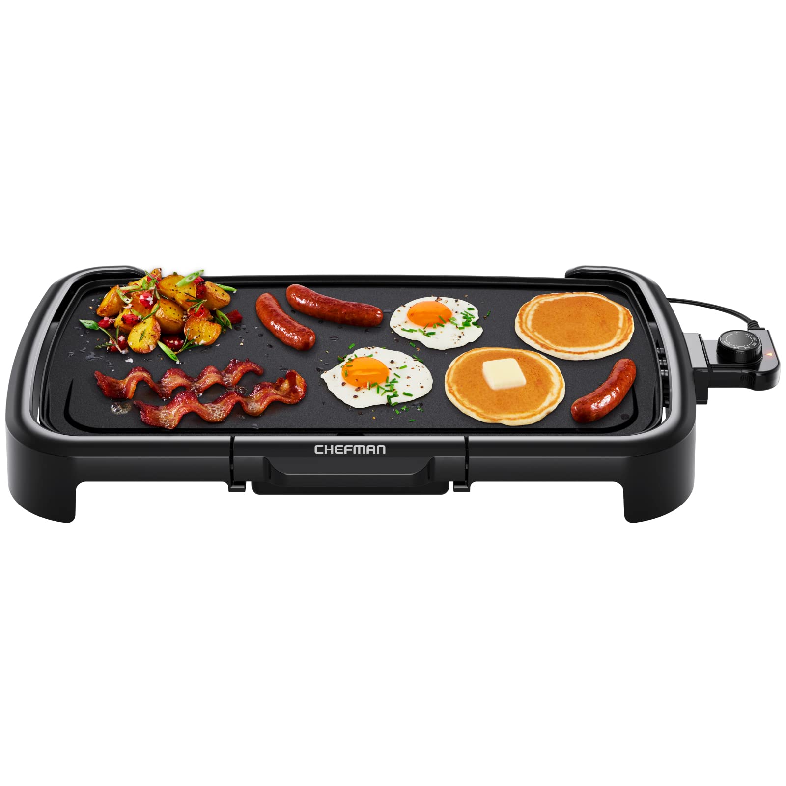 Chefman XL Electric Griddle with Removable Temperature Control, Immersible Flat Top Grill, Burger, Eggs, Pancake Griddle, Nonsti