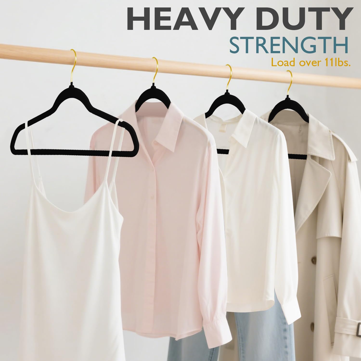 ManGotree Velvet Suit Hangers with 360 Swivel Gold Hook  Non-Slip Coat Hangers  Ultra-Slim Space Saving Hangers  Sturdy & Durable Clothes Hangers  36 Pack (Black)